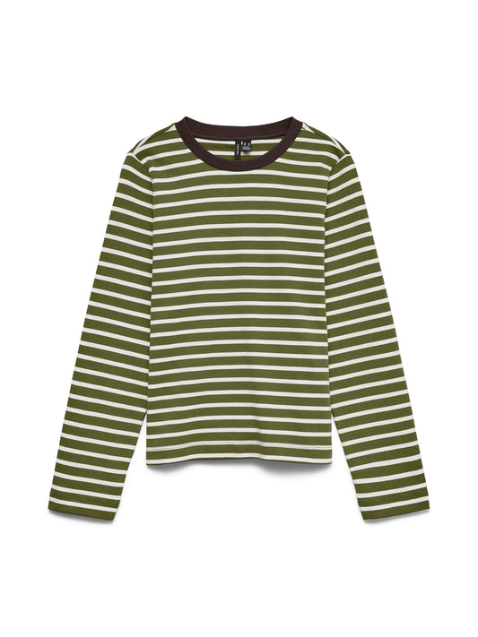 Vmbopha Ls O-neck Contrast Top Jrs (Sphagnum/s)
