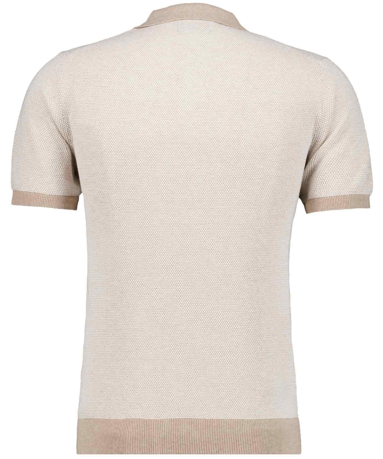 Strickpullover mit Resort-Kragen, kurzarm (Sand Melan)