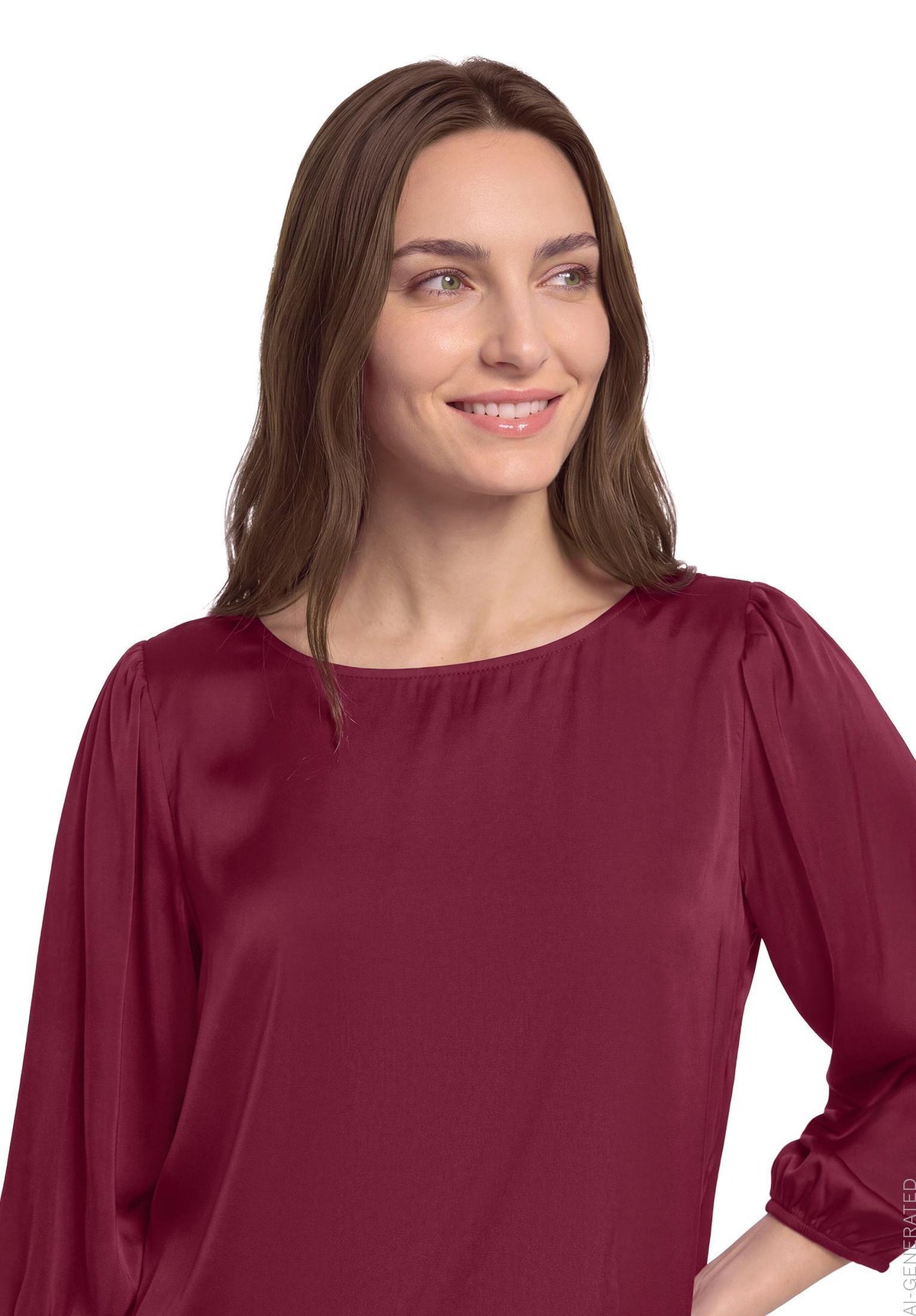 Satin-Bluse (Maroon Banner)