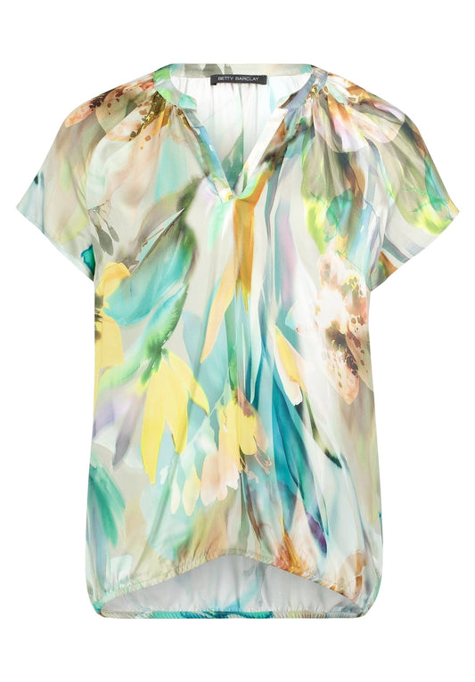 Satin-Bluse (Mint/nature)