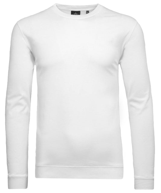 Pima Langarmshirt Rundhals mit Bündchen (Weiss)
