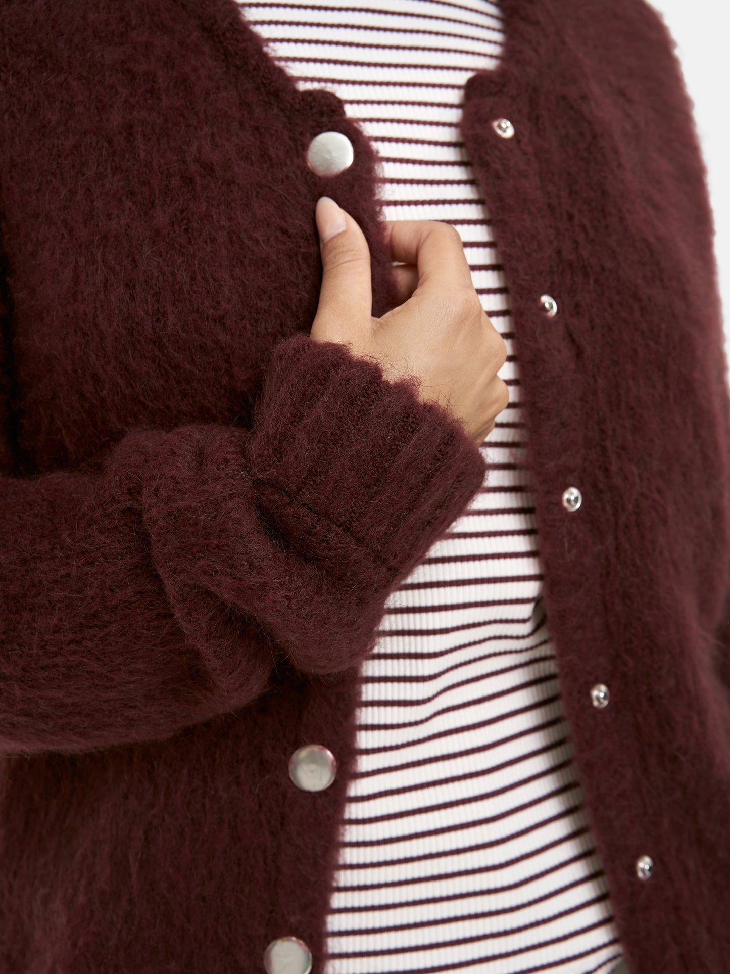 Hairy Knit Bomber (Bordeaux)