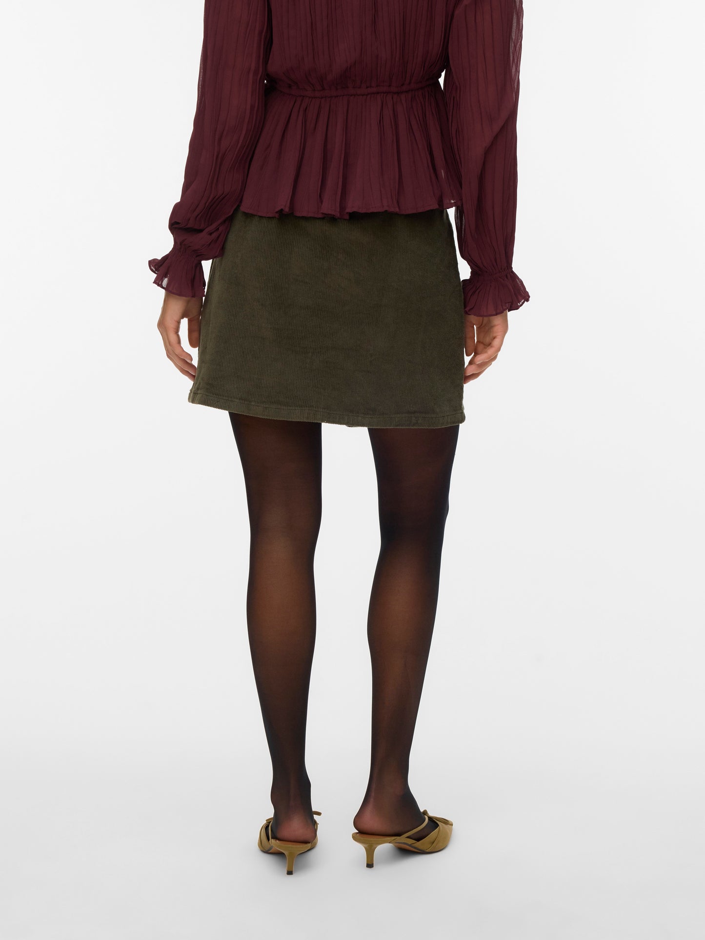 Vmetta Hr Short Cord Skater Skirt Noos (Forest Night)
