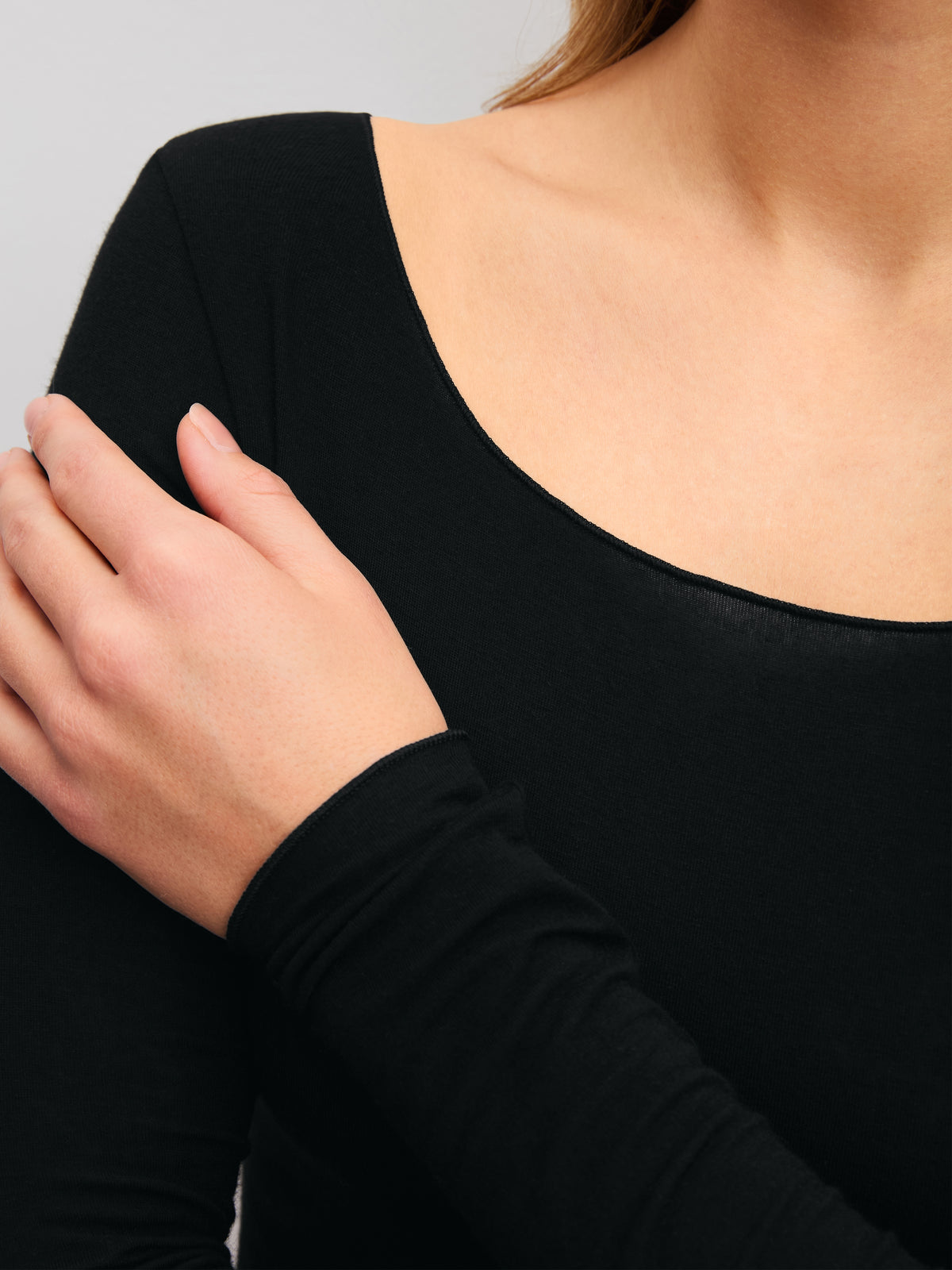 DAMEN Top langarm (Schwarz)
