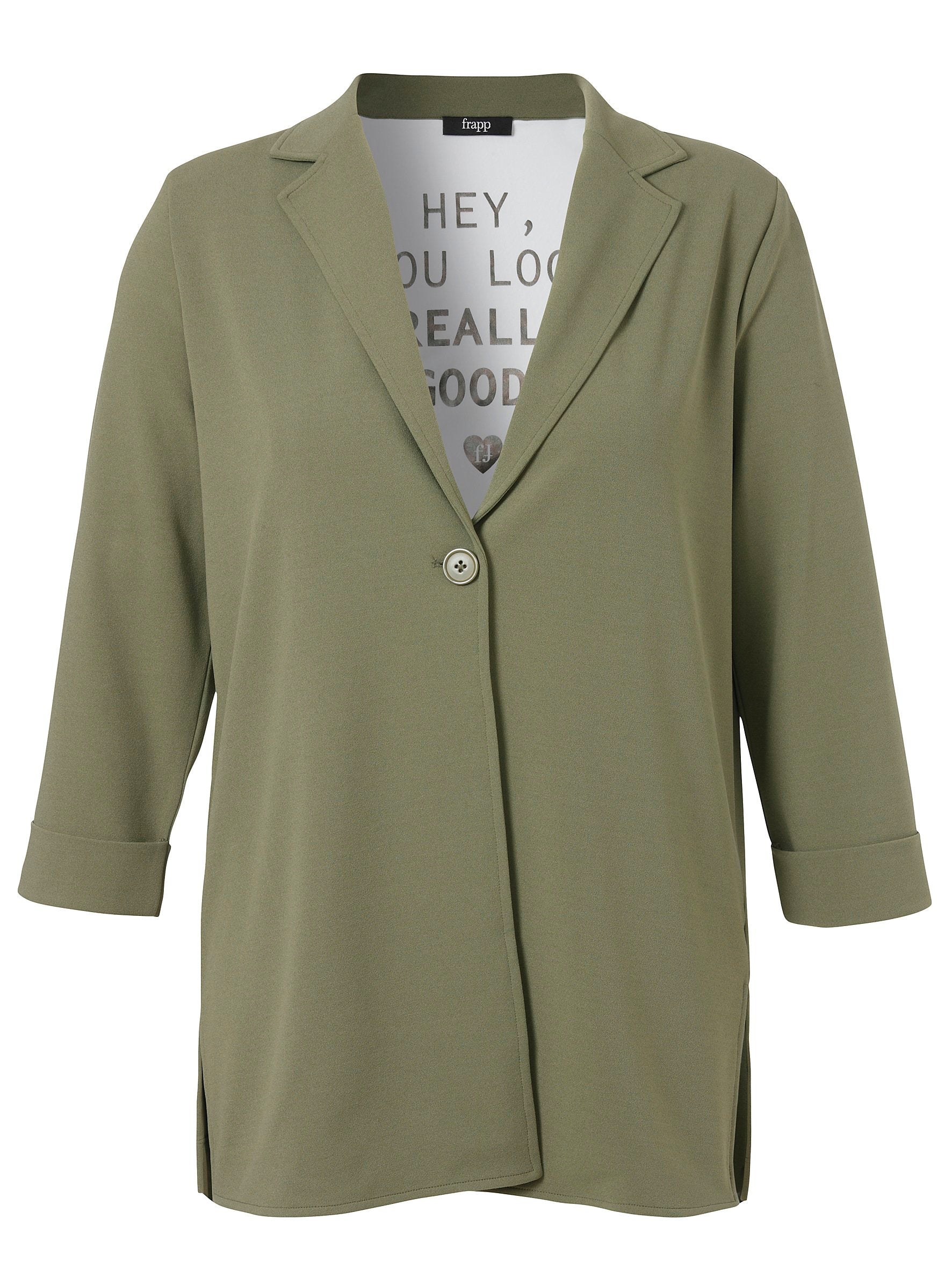 Jacke Revers 3/4 Arm Knopf (Green)