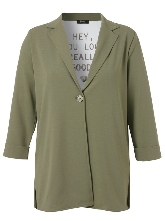 Jacke Revers 3/4 Arm Knopf (Green)