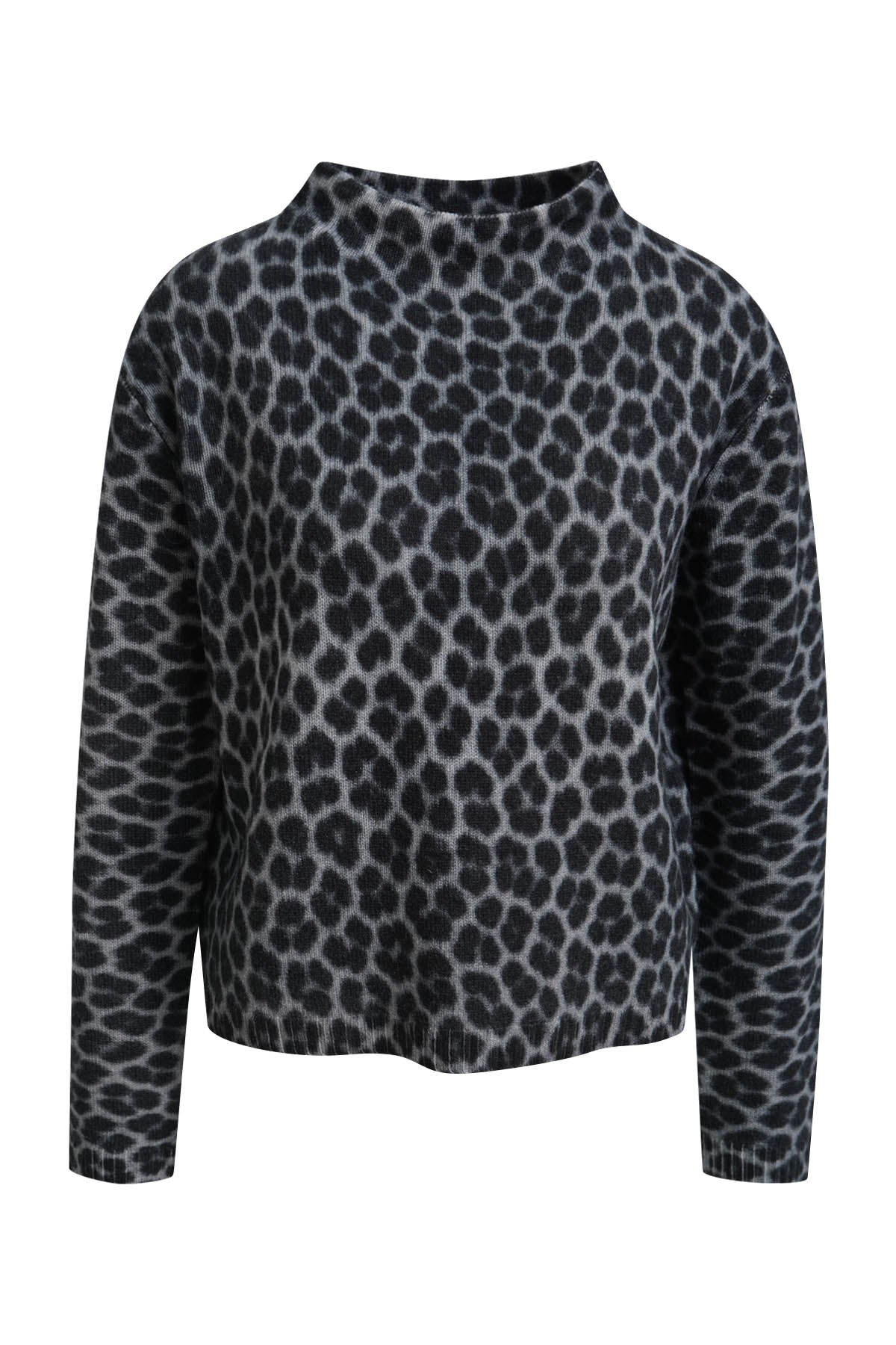 Printed Stand Collar Pullover (Grey Melange Pr)
