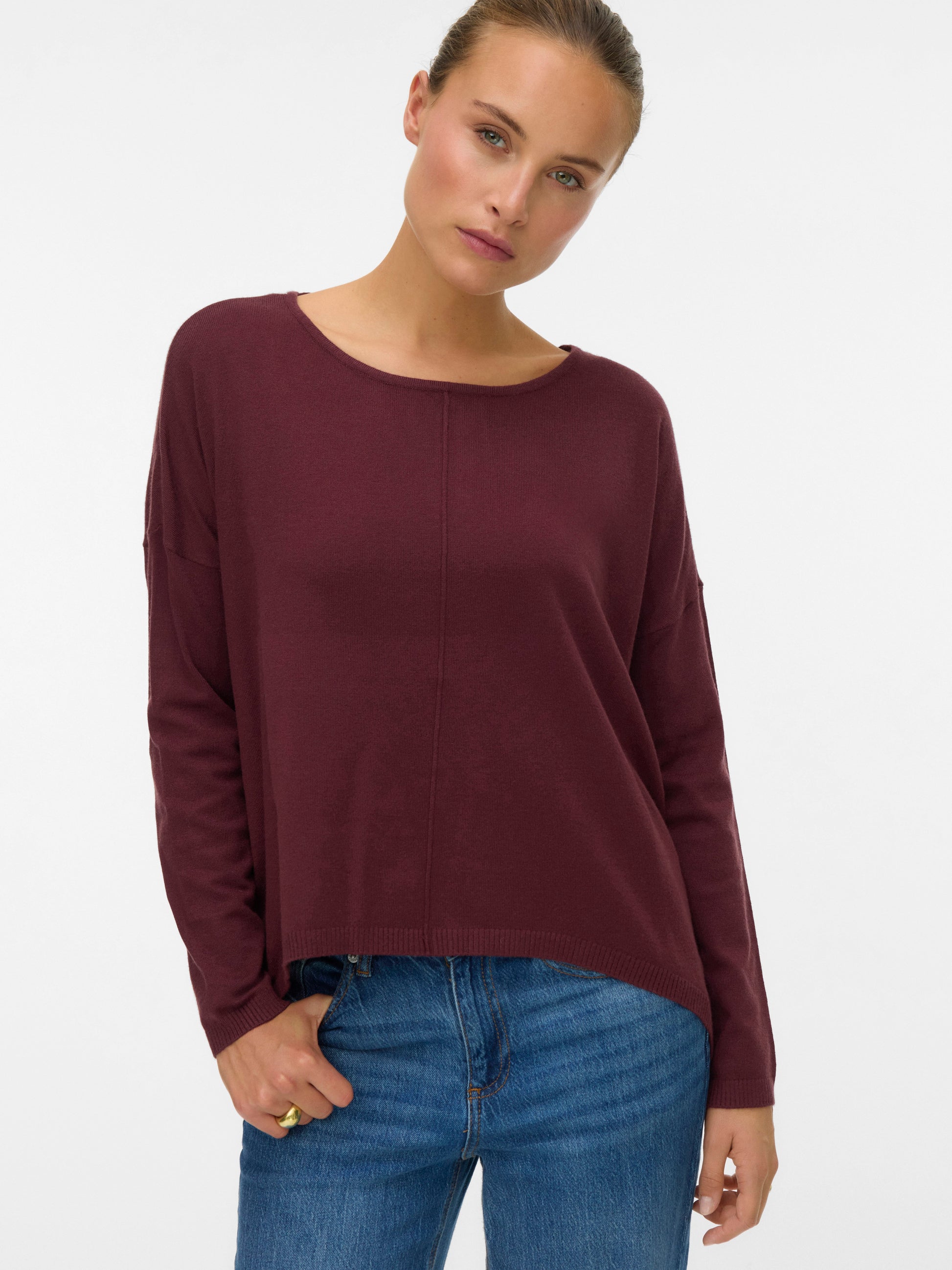 Vmbreeze Aura Ls Zipper Blouse Noos (Winetasting)