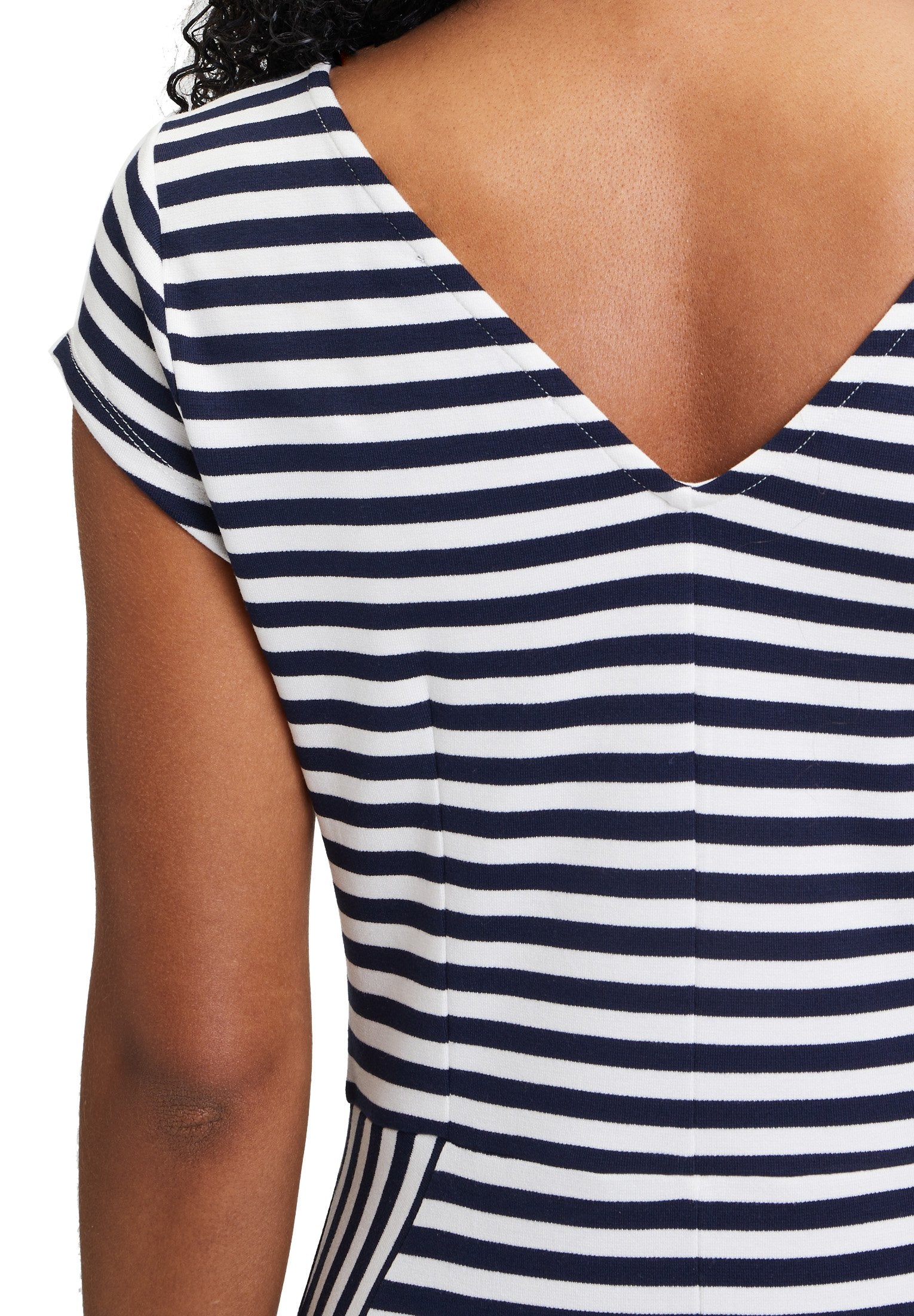 Streifenkleid (Dark Blue/cream)