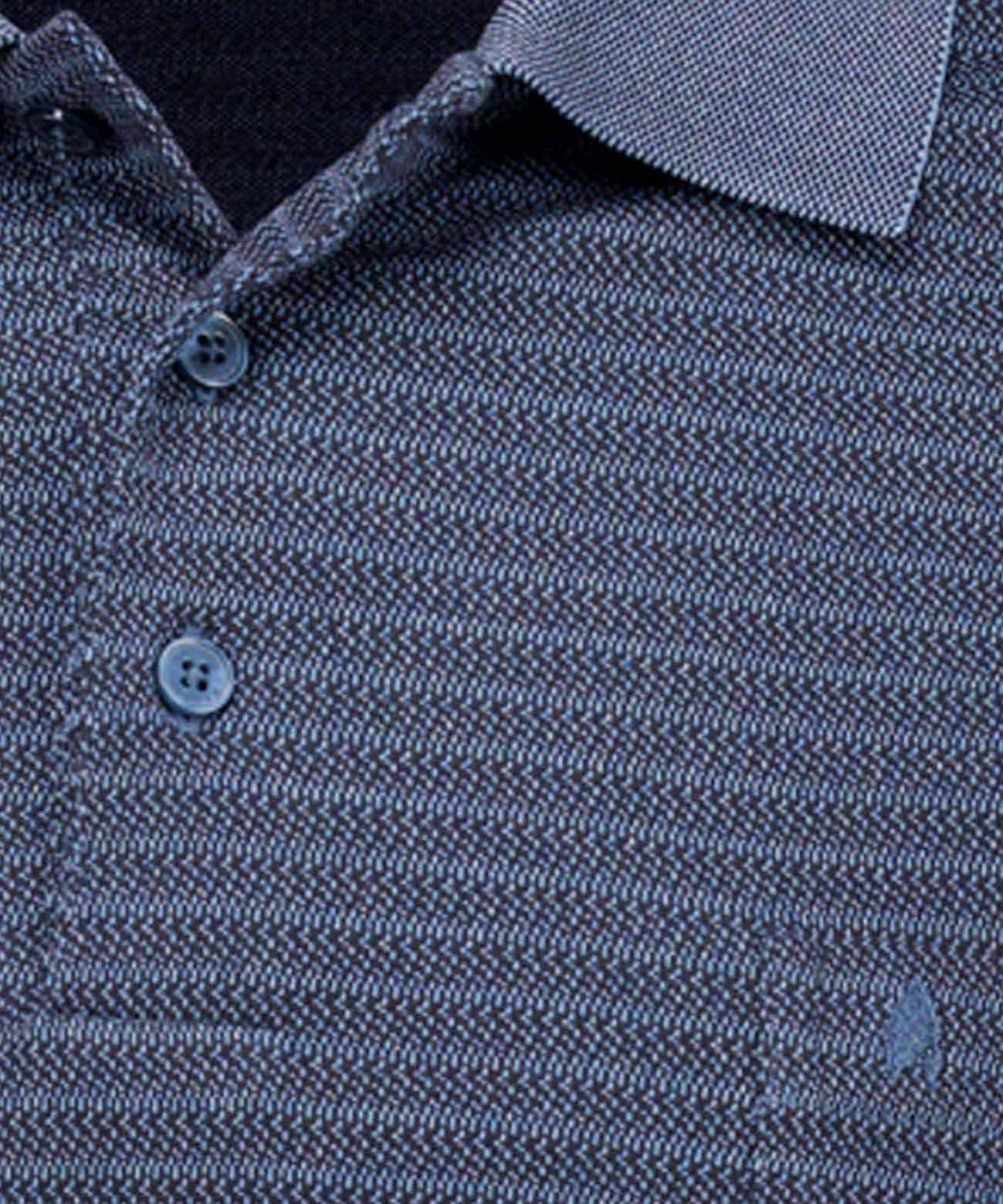 Softknit-Polo Jacquard, Langarm (Marine)