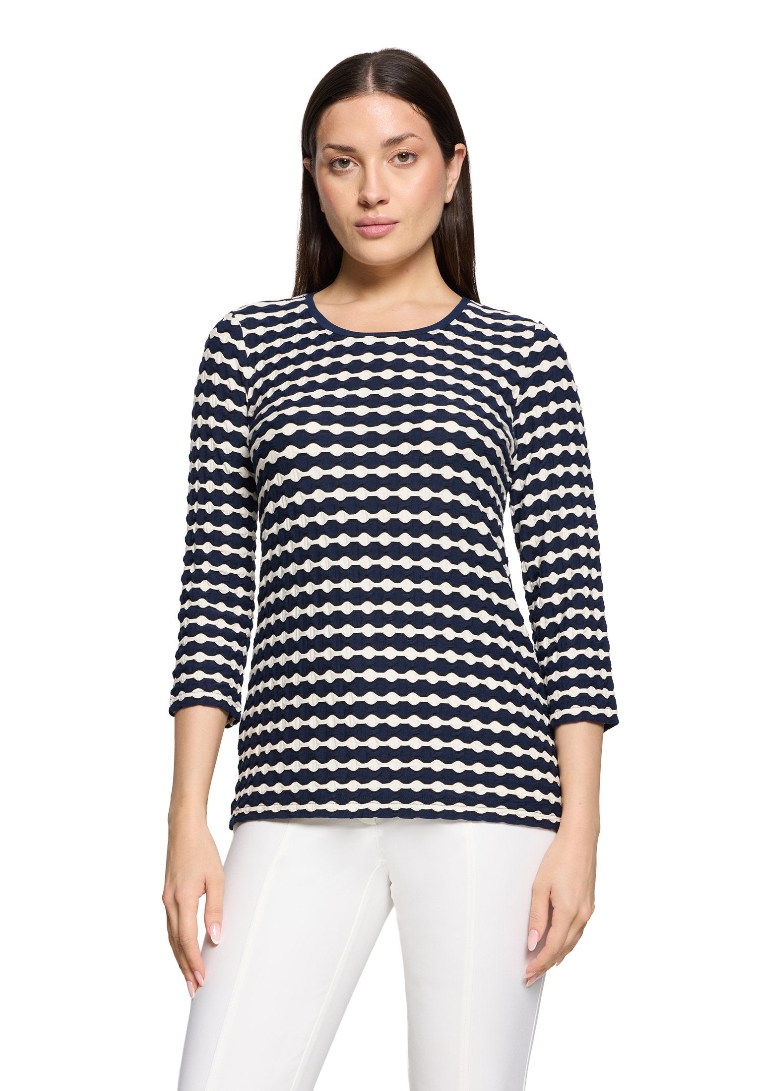 Basic Shirt (Dark Blue/cream)