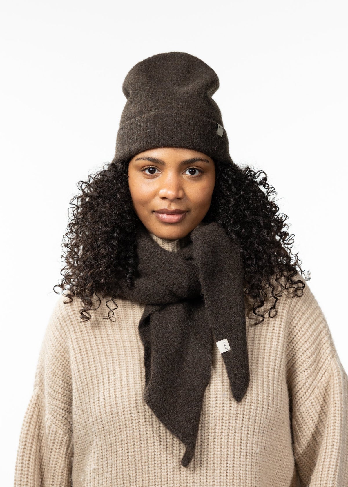 Fhearna Scarf (Beige Dark Brown)