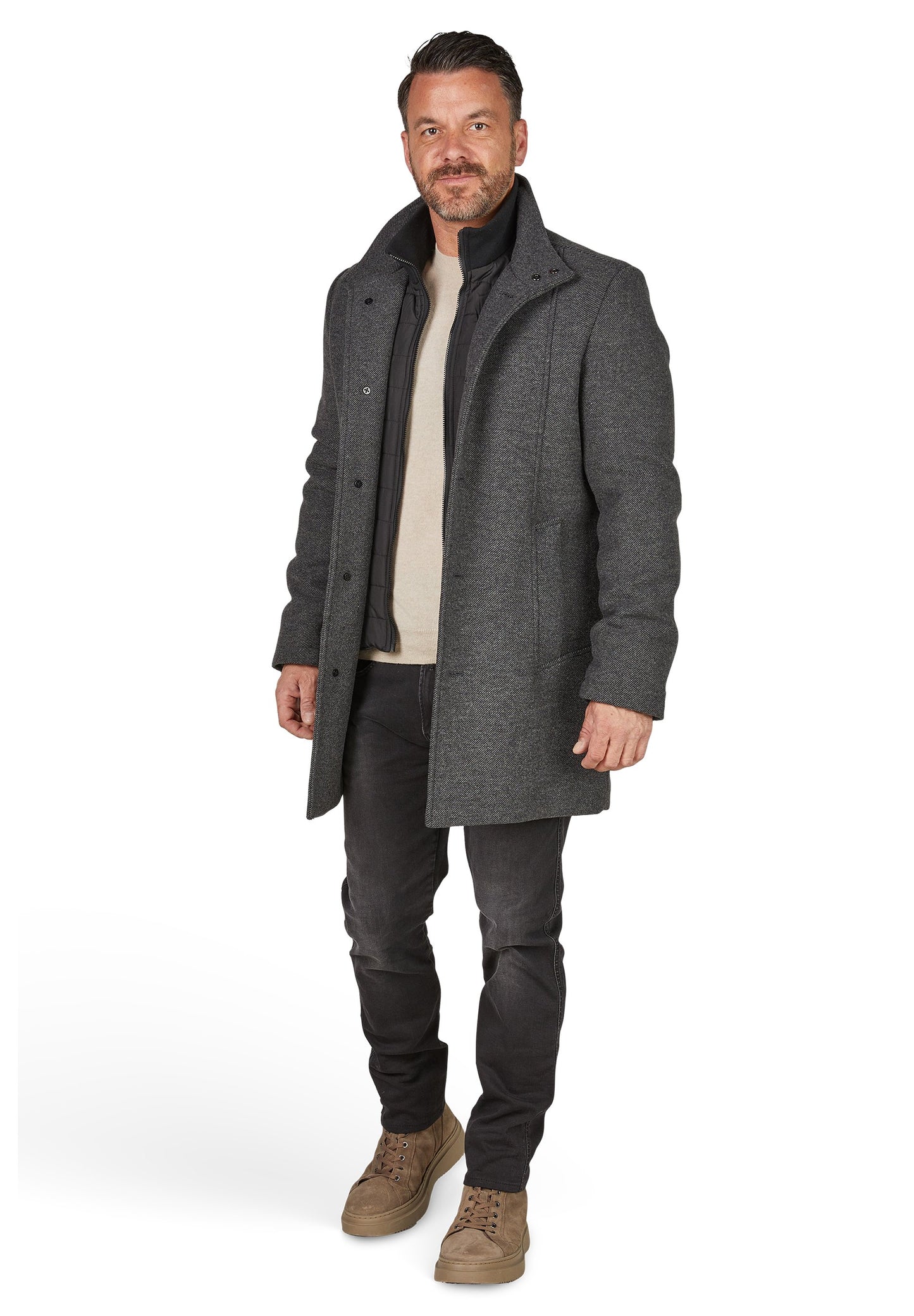 Twill Wollmantel (Anthra)