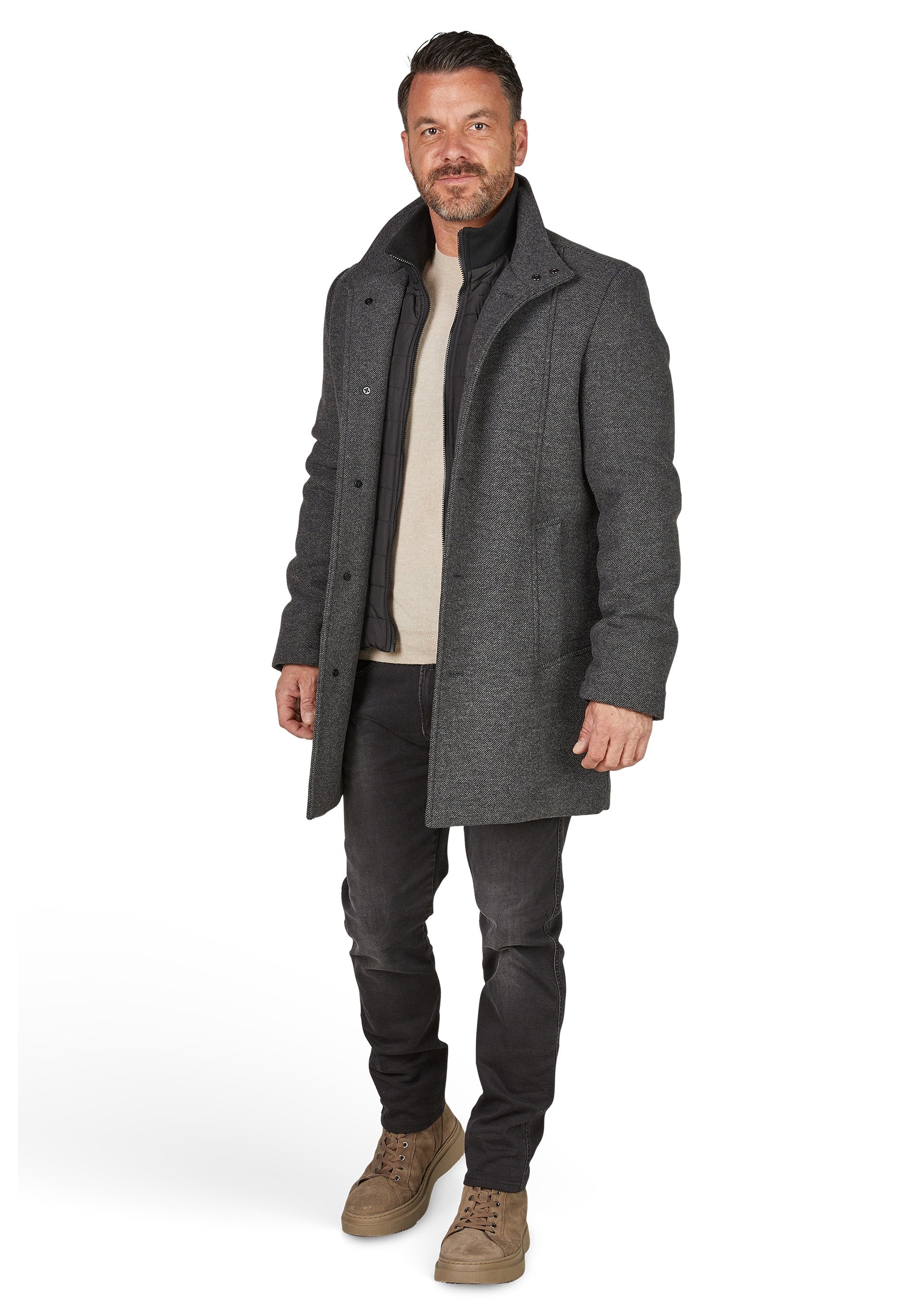 Twill Wollmantel (Anthra)