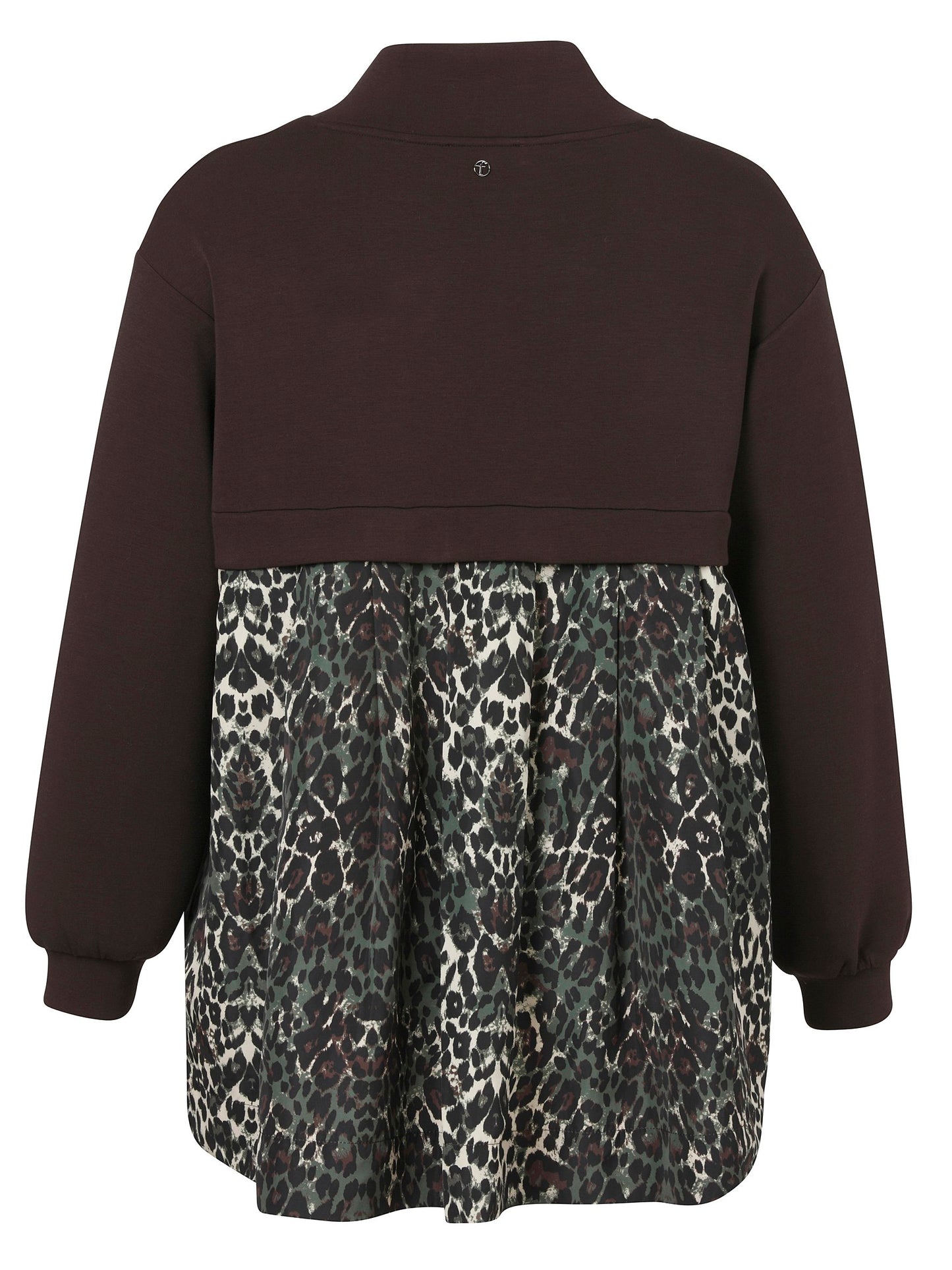 Sweatshirt Stehkragen 1/1 Arm Materialmix (Coffee Multicolo)