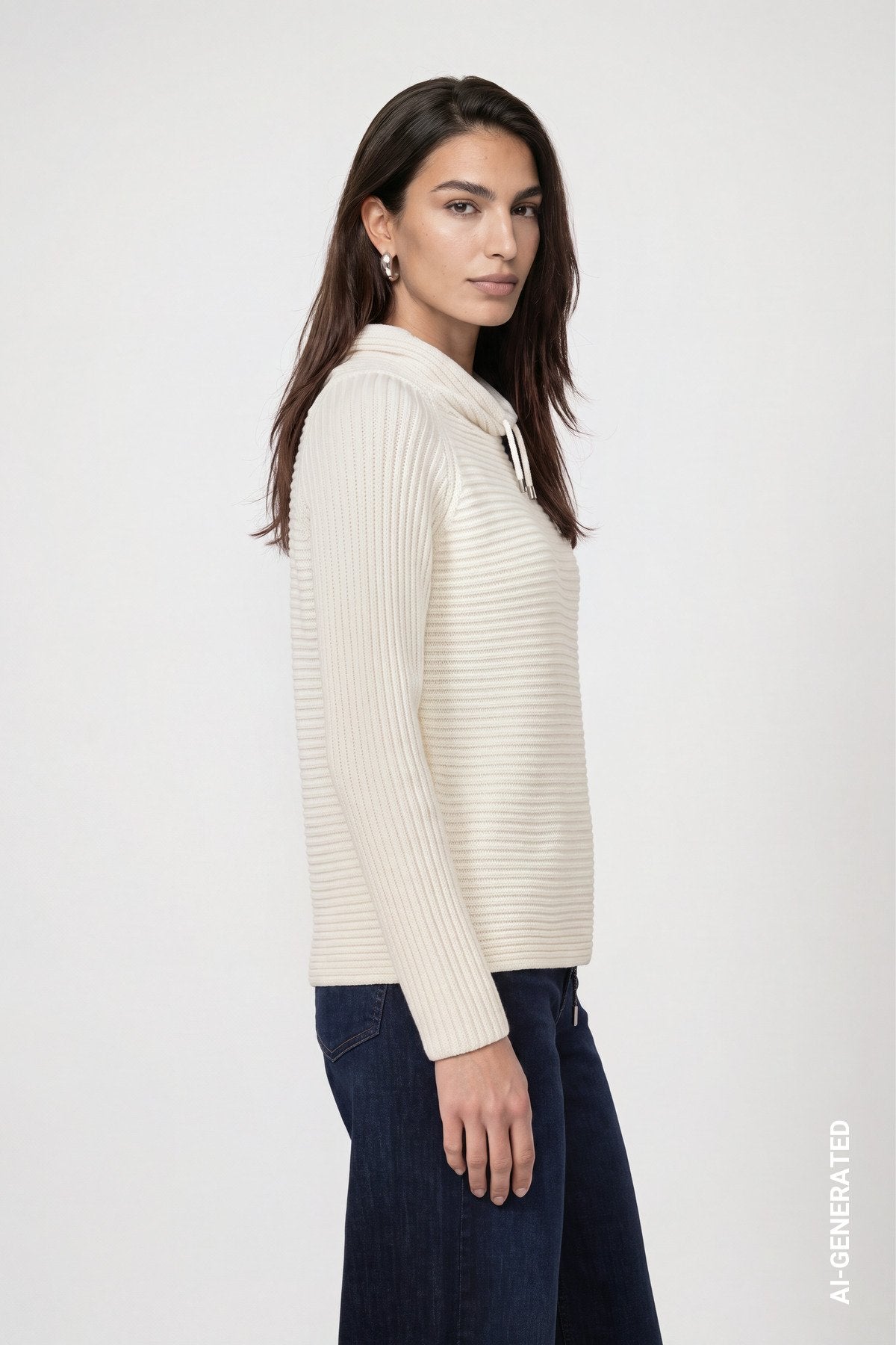 Pullover mit Rippenstruktur (Antique White)