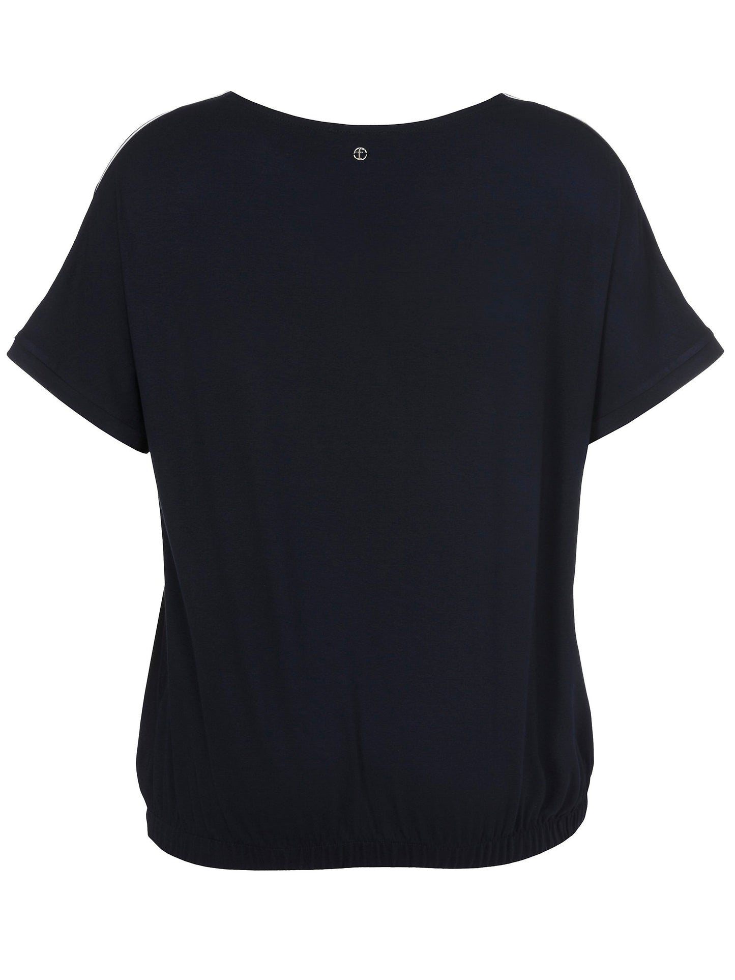 Bluse V-Ausschnitt ohne Arm Materialmix (Navy / White)