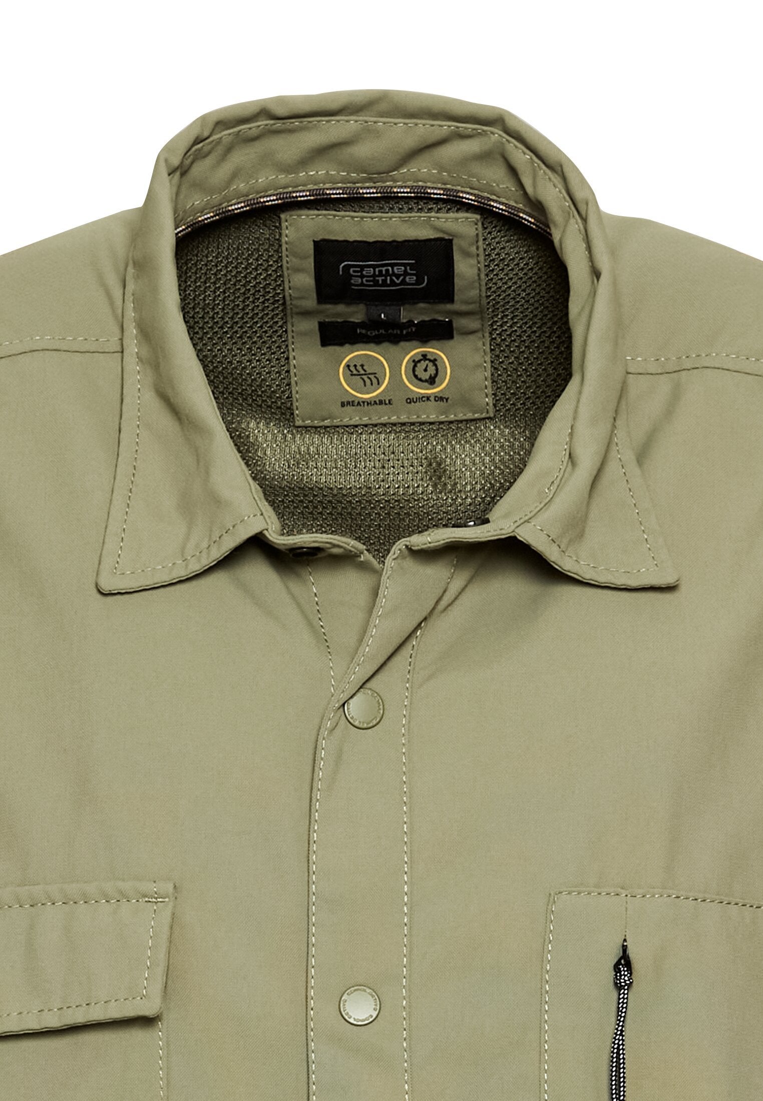 Kurzarmhemd mit Cooling Effekt (Dusty Khaki)