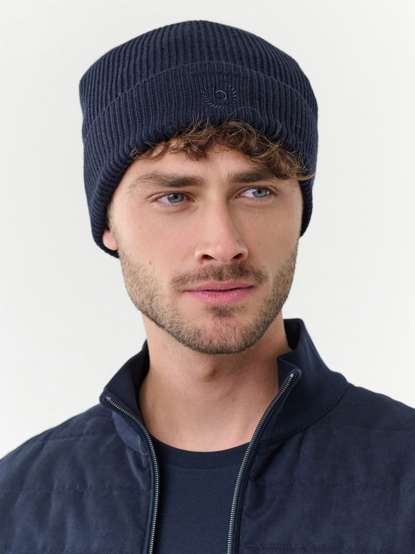 Polyacryl Kopfbedeckung Winddichte bugatti Rippstrick-Mütze (Navy)