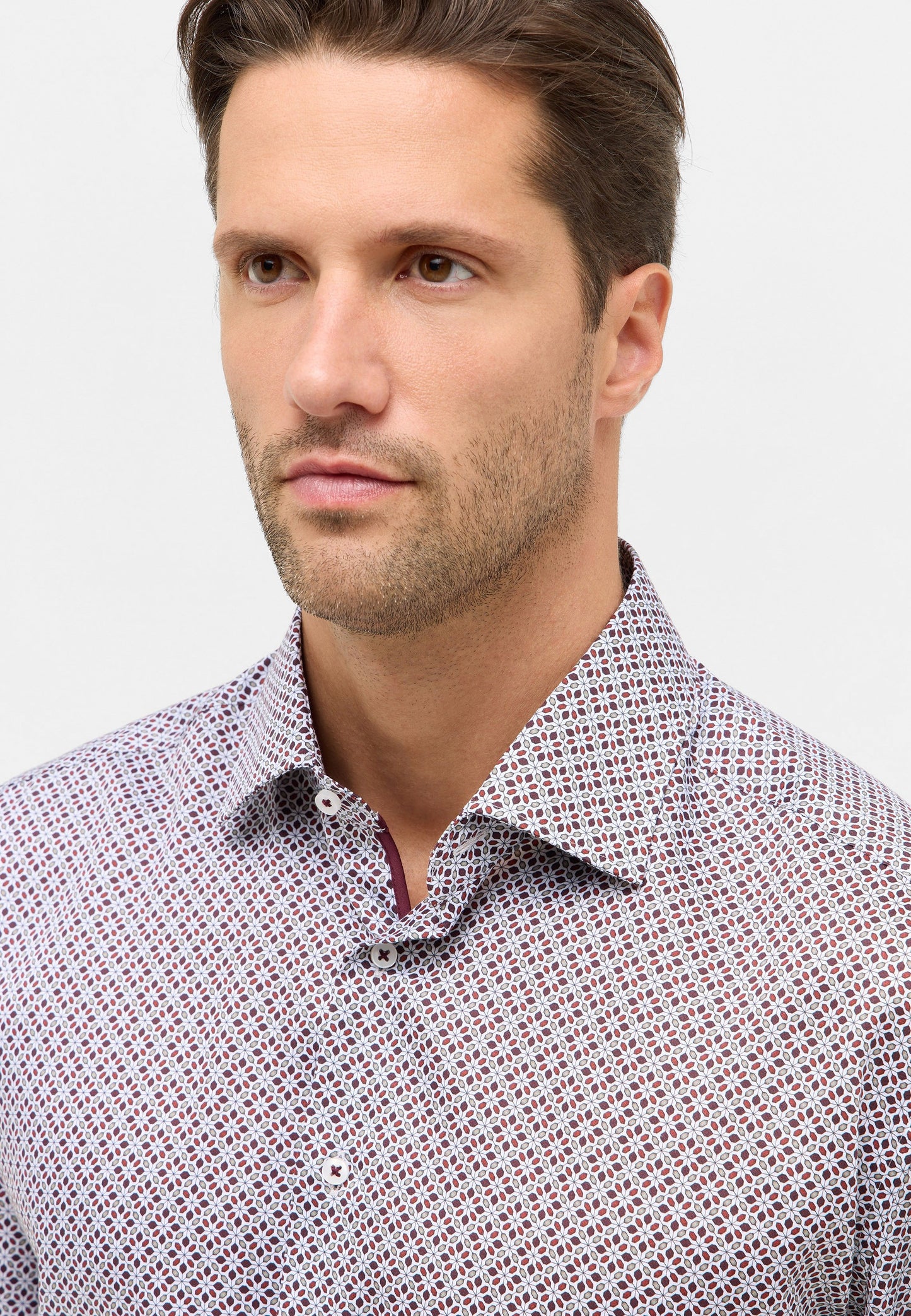Hemd Twill Langarm (Dunkelrot)