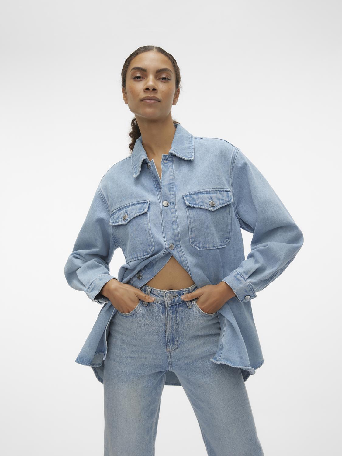 Vmnaya Oversized Denim Shirt Mix Noos (Light Blue De)
