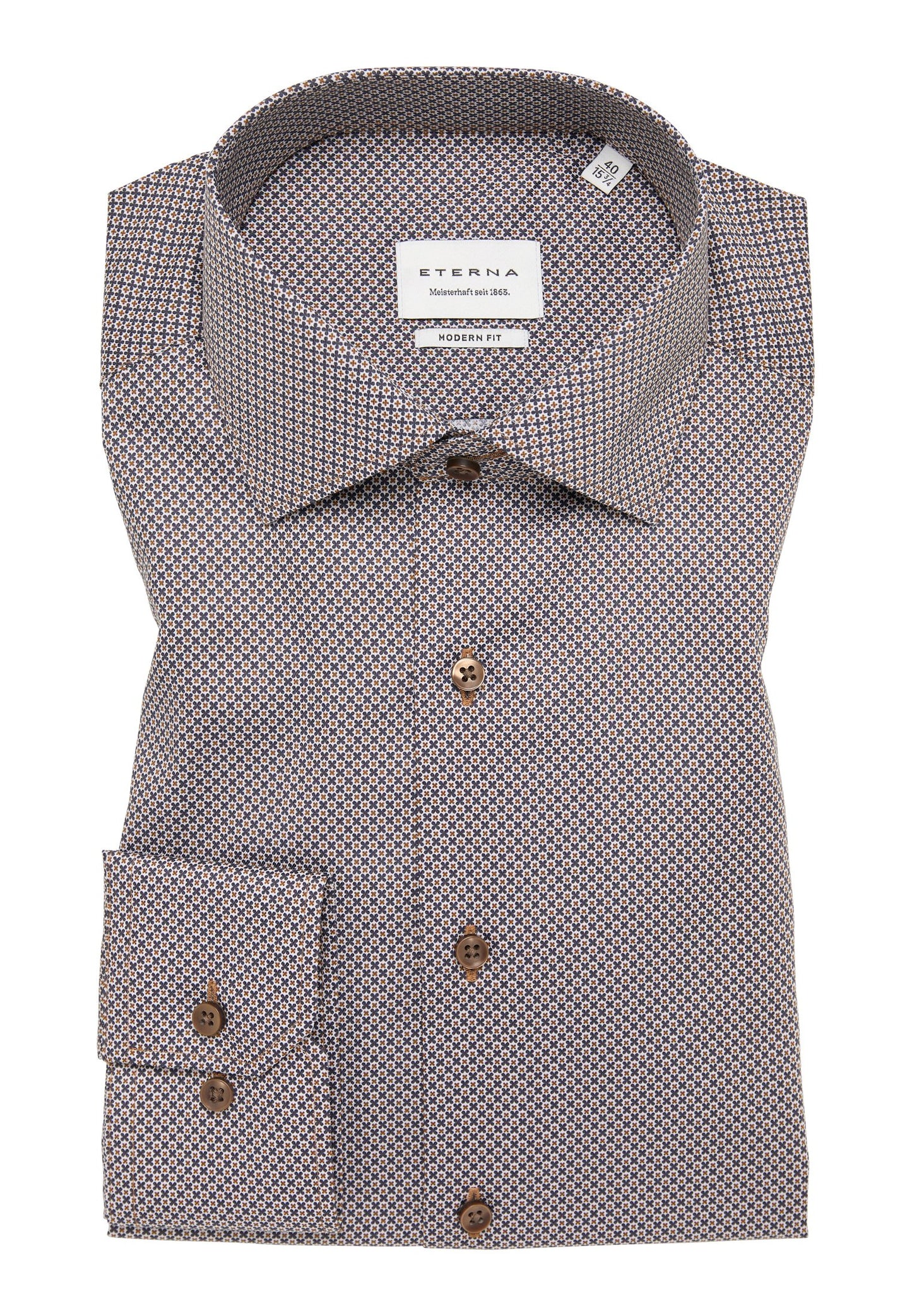 Hemd Twill Langarm (Beige-braun)