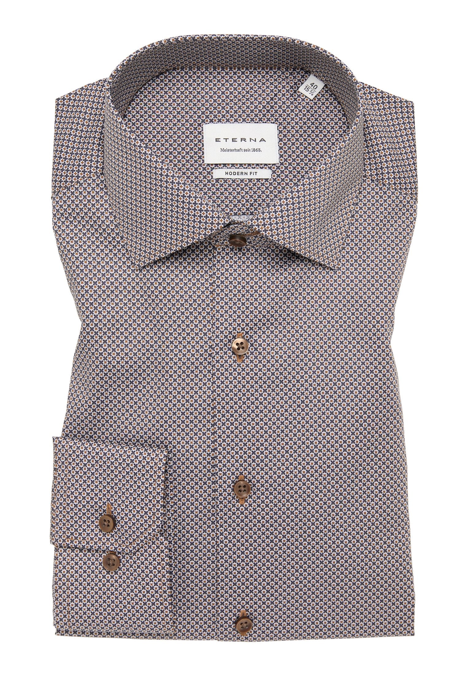 Hemd Twill Langarm (Beige-braun)