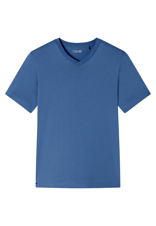 T-Shirt V-Ausschnitt (Atlantikblau)