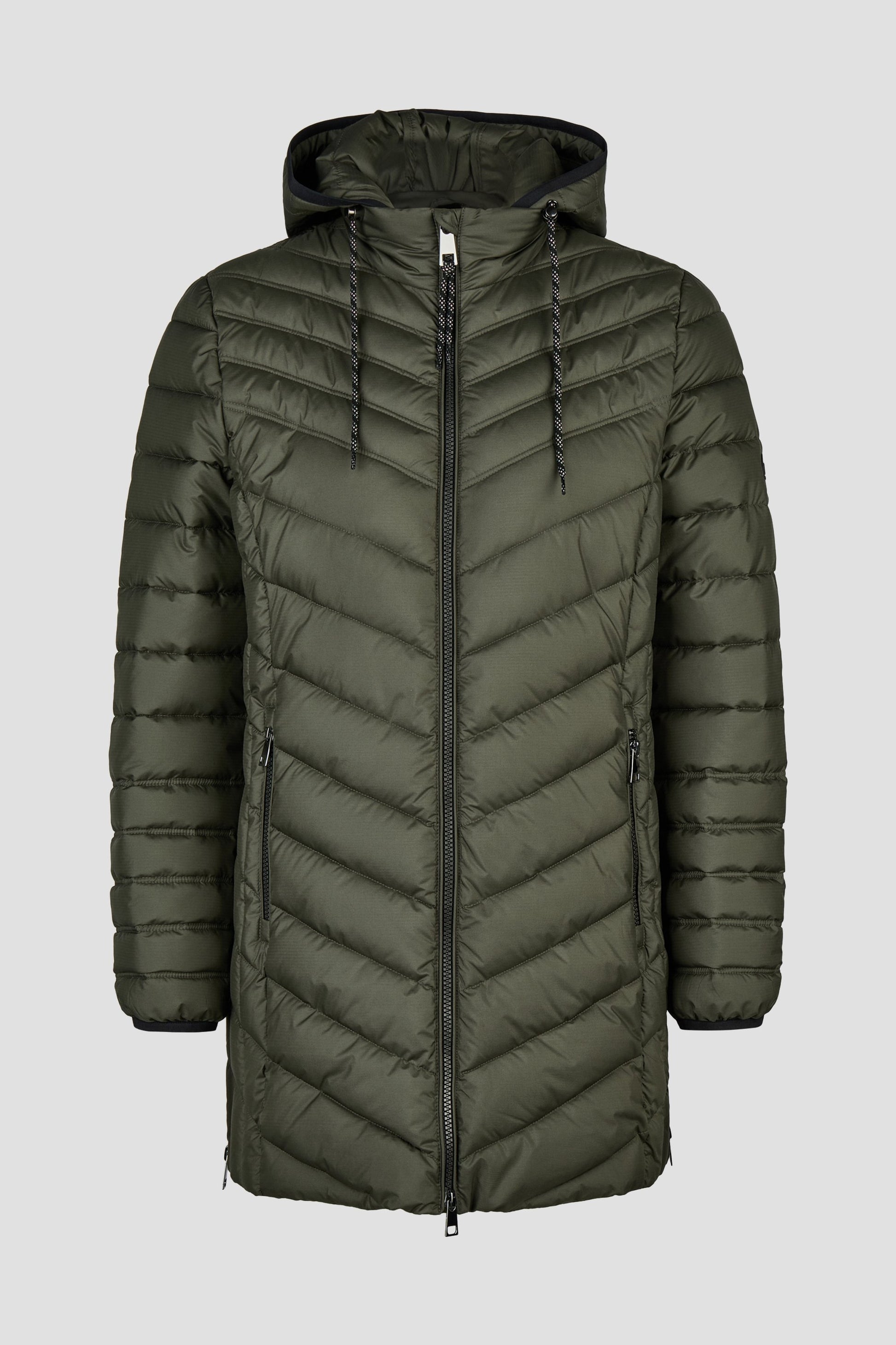 Jacke Down Free mit Kapuze (Khaki)