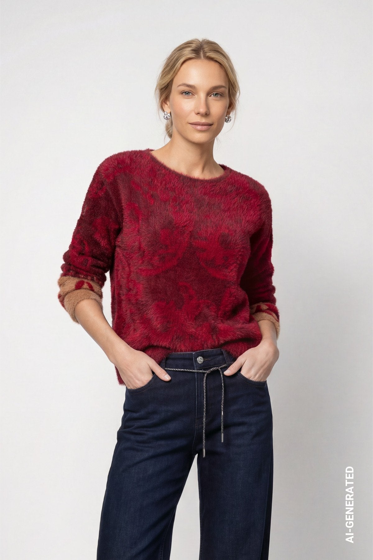 Strickpullover mit Paisley-Muster (Red Dahlia Gemus)