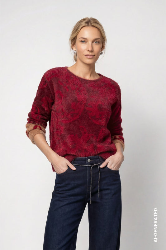 Strickpullover mit Paisley-Muster (Red Dahlia Gemus)