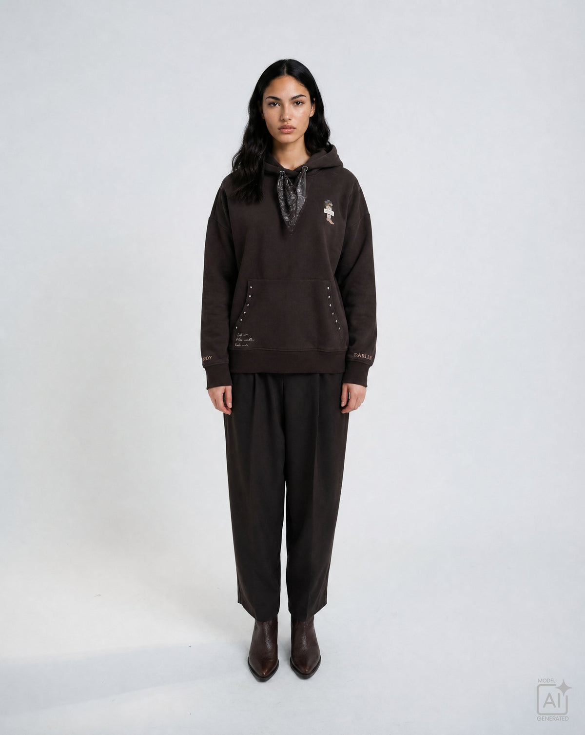 Oversize Crazy Hoodie (Dark Choc)