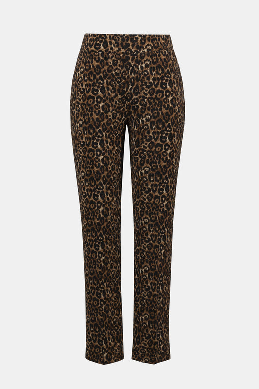 Schlupfhose aus feinem Jersey mit Animalprint (Beige/schwarz)