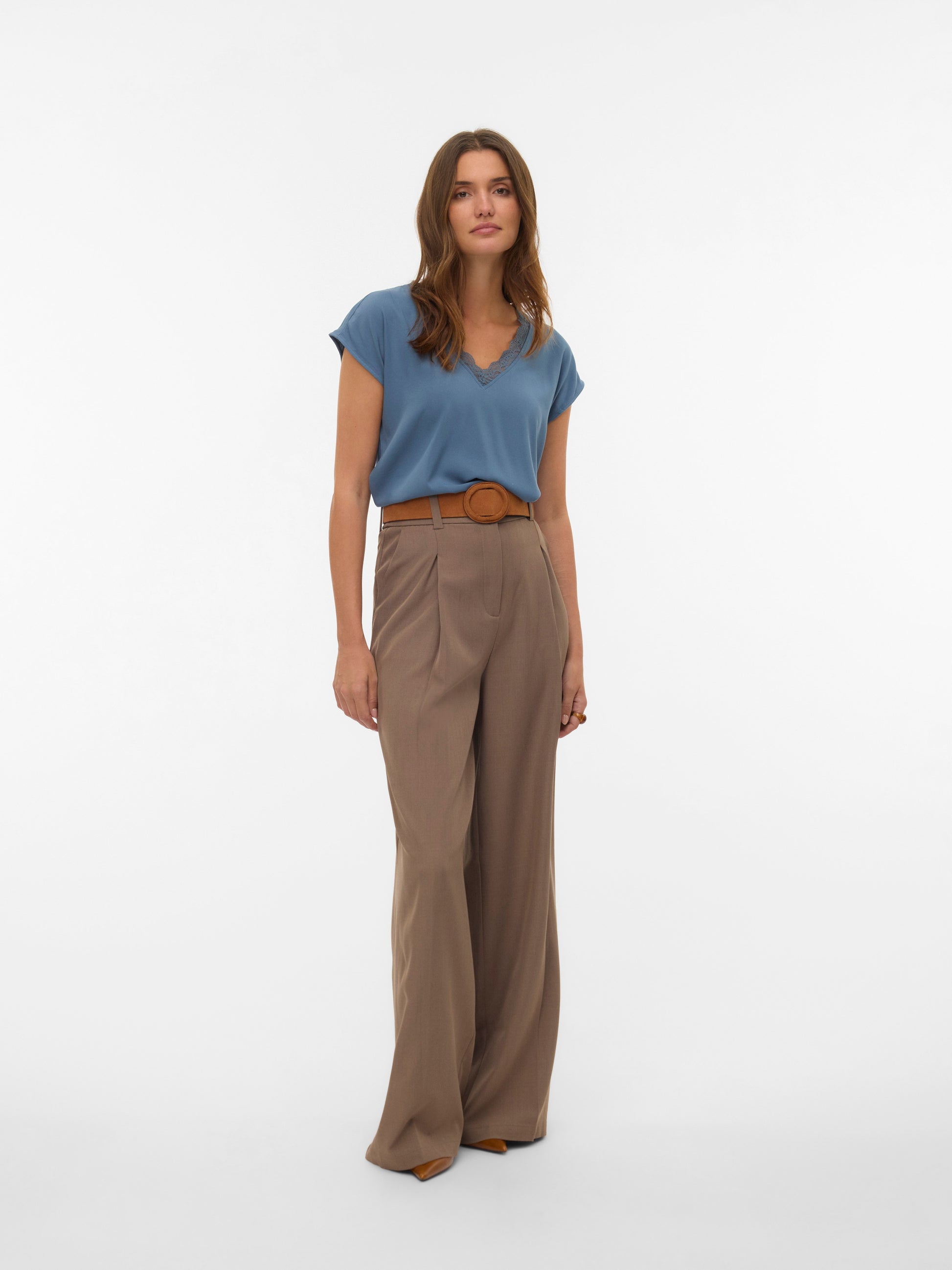 Vmbella Sl Lace Top Wvn Noos (China Blue)