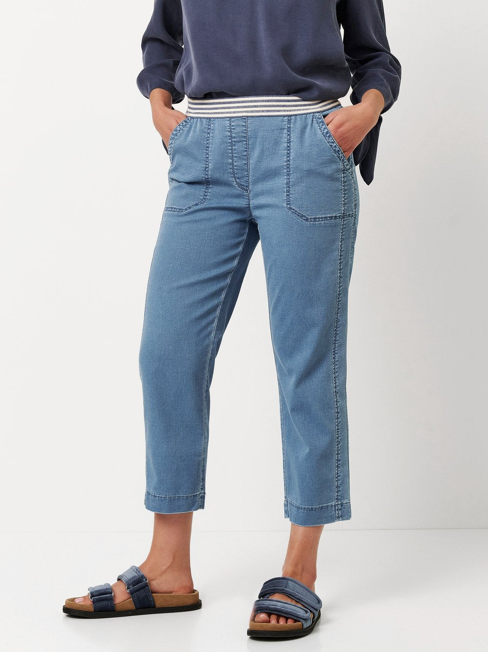 Sue Jogpants 3/4 (Blue Bleached)
