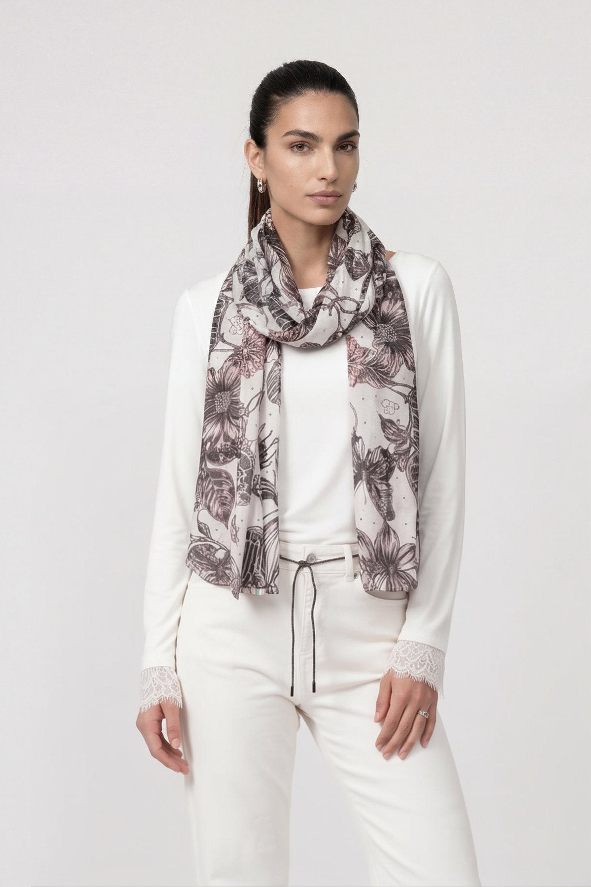 Schal (Taupe Gemustert)