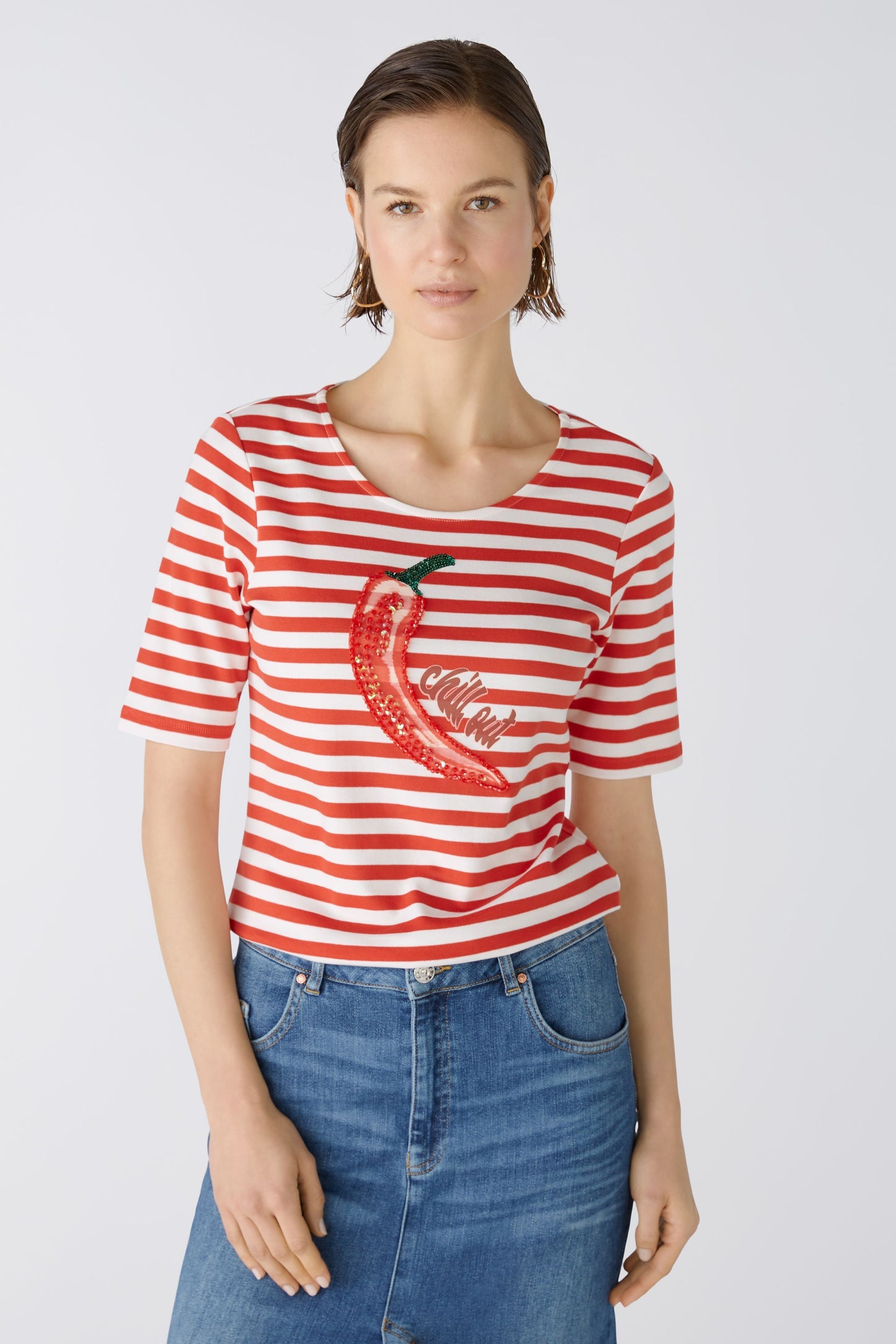 T-Shirt 100% Baumwolle (Red White)