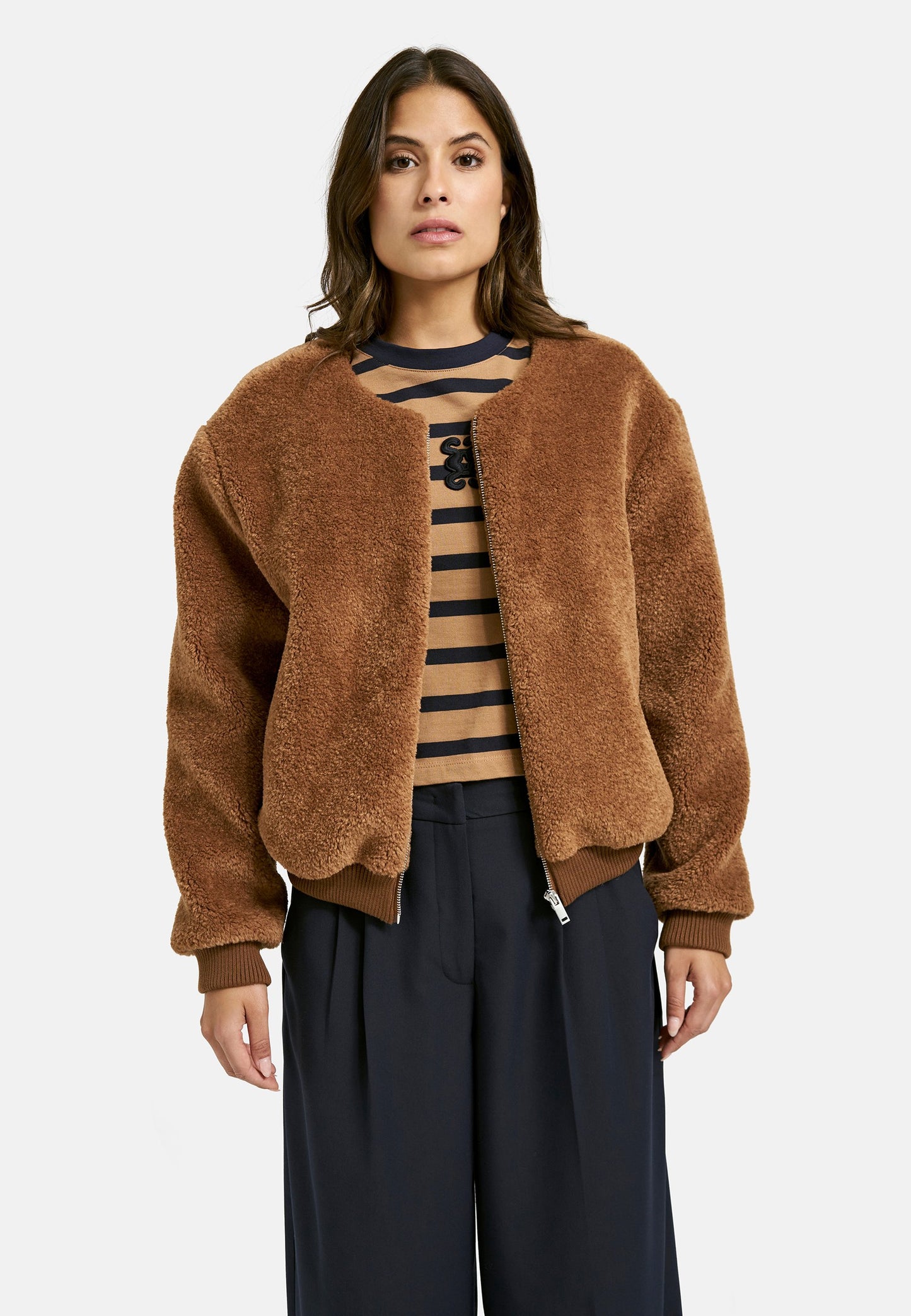 Teddy Bomber Jacket (Caramel)