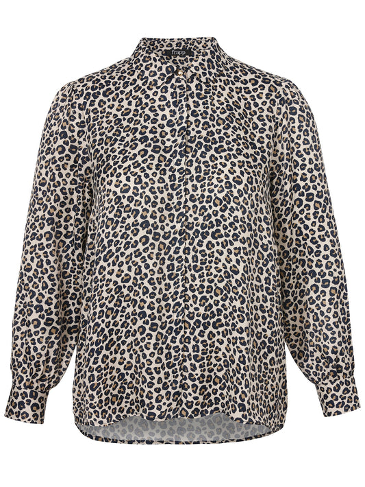 Bluse Kragen 1/1 Arm Druck (Camel Multicolor)