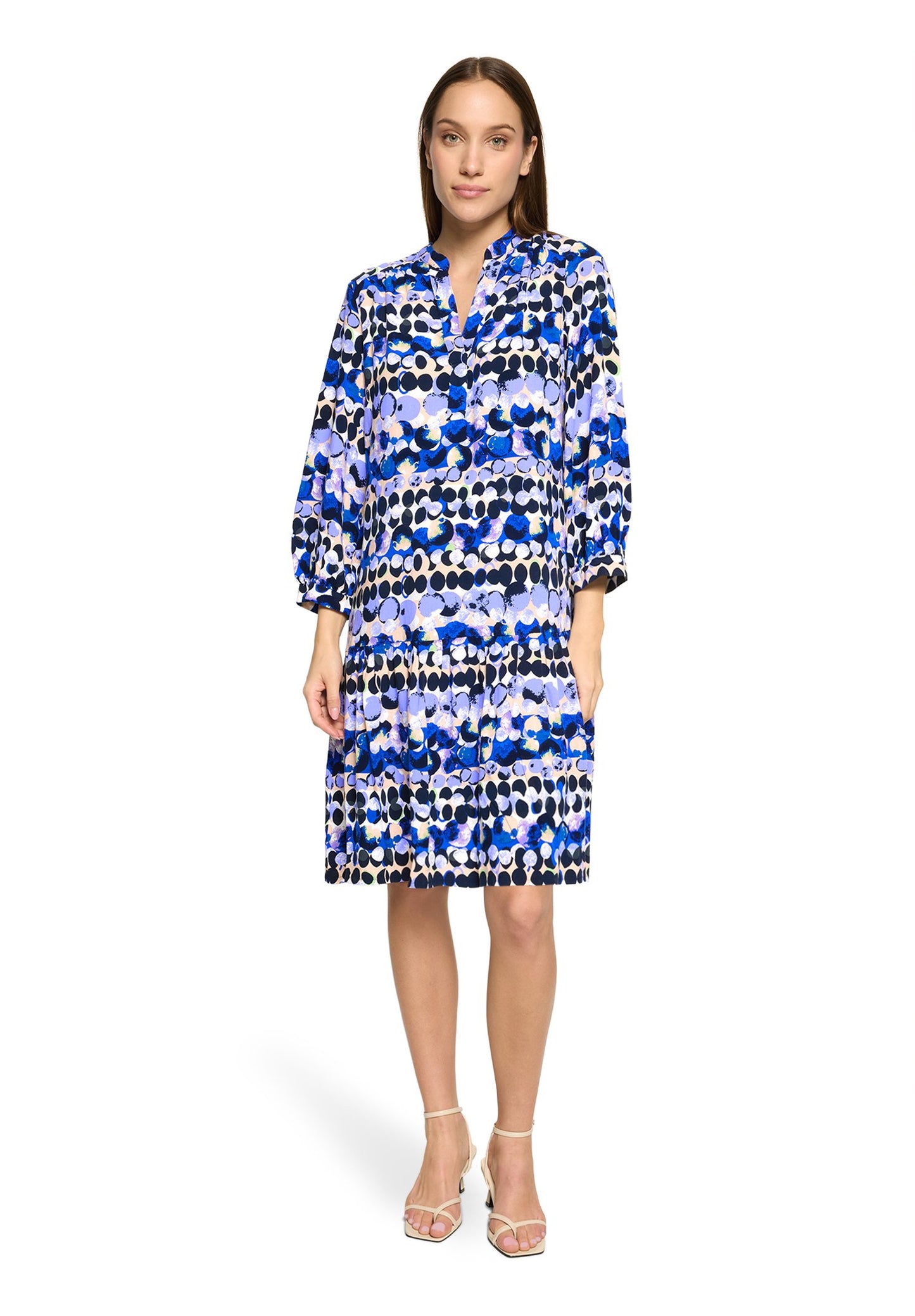 Stufenkleid (Blue/beige)