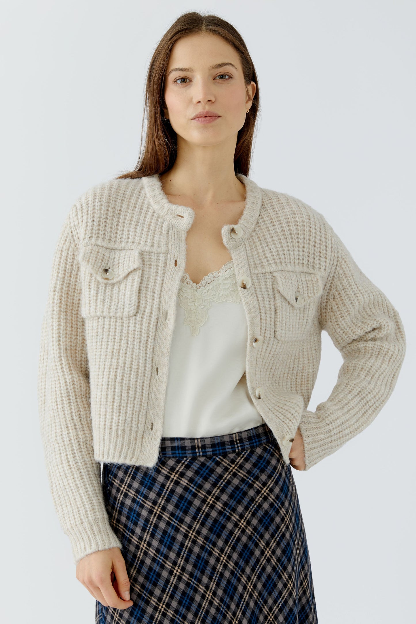Strickjacke (Light Beige Mel)