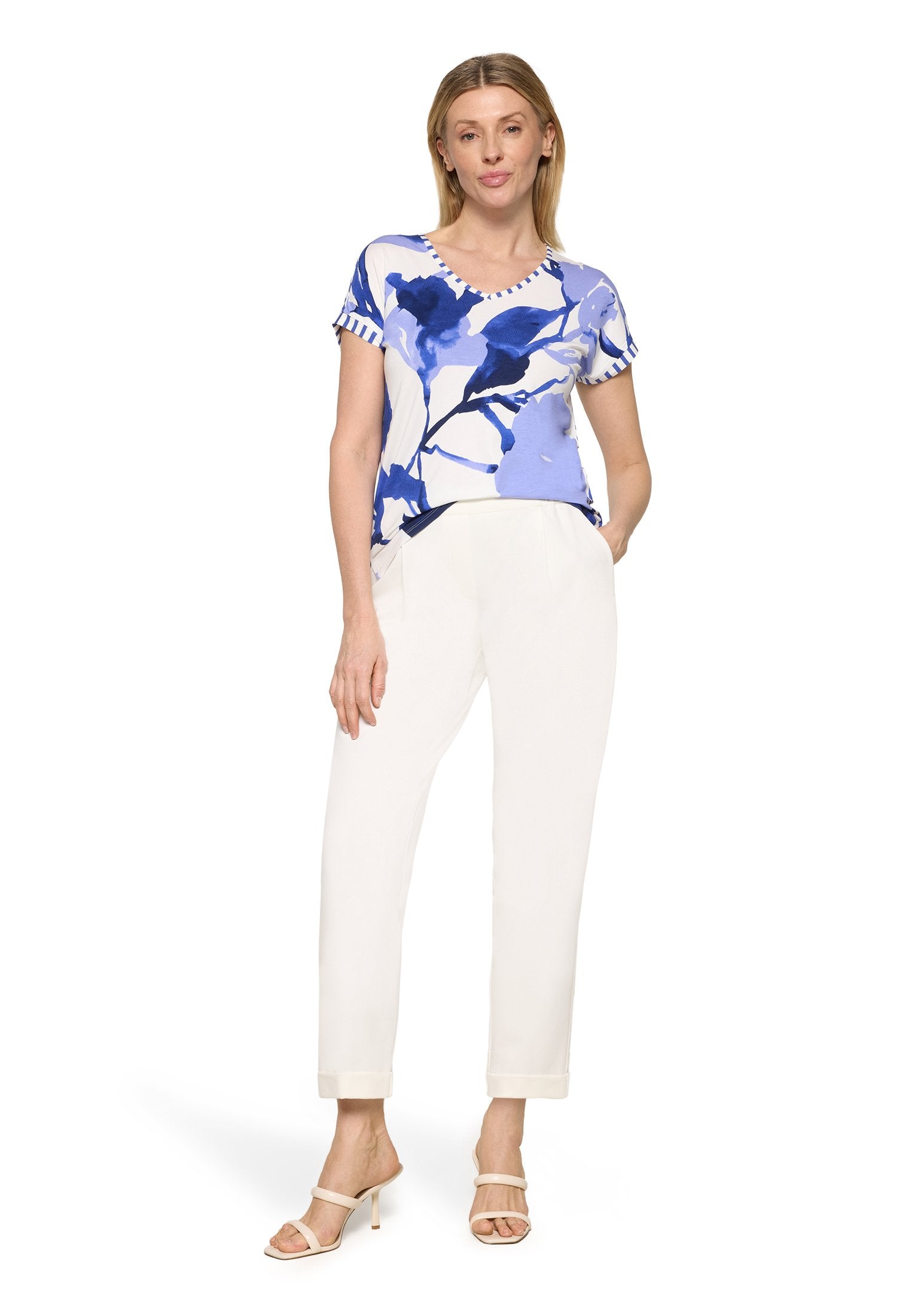 Casual-Shirt (Cream/blue)