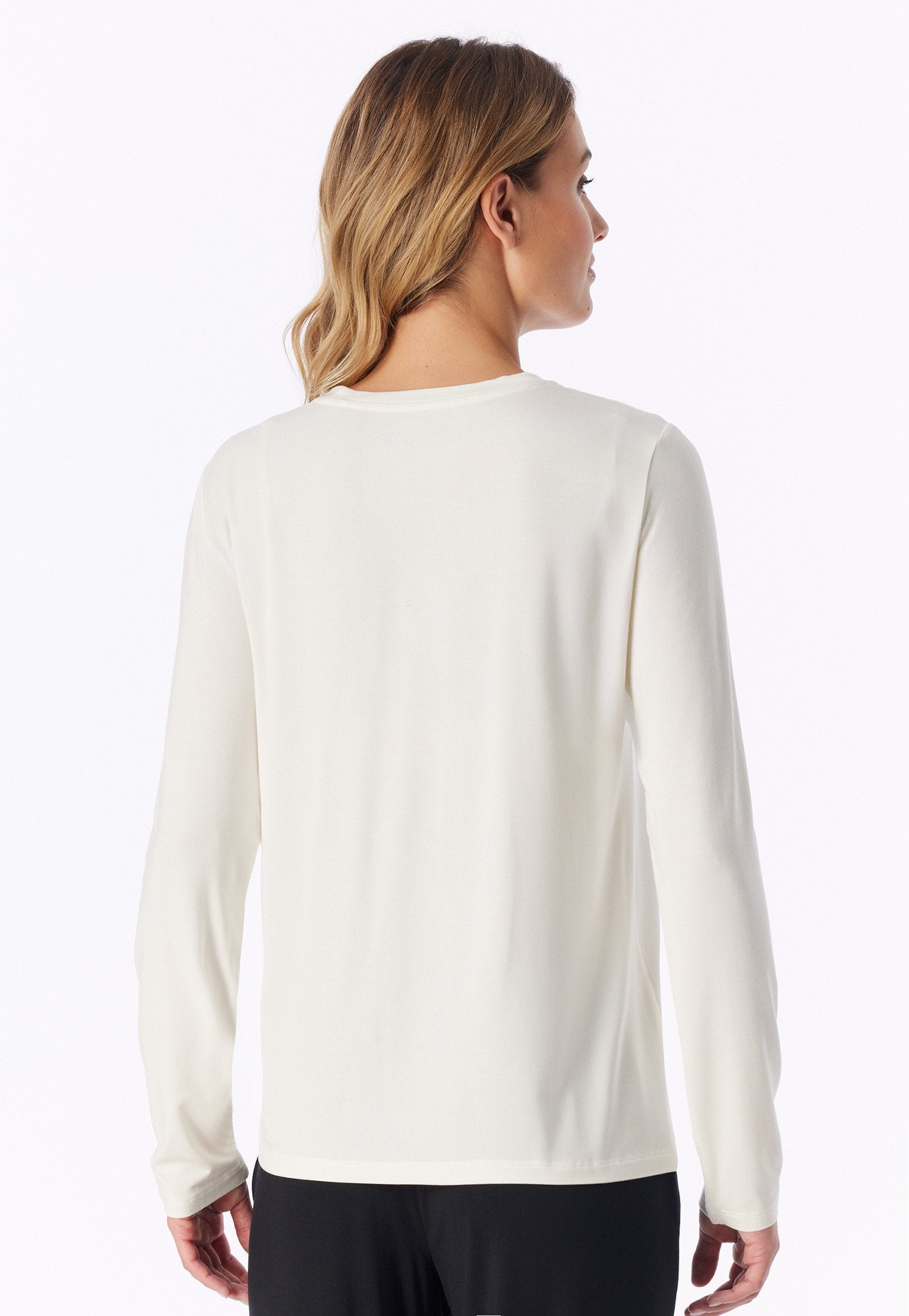 Shirt langarm Rundhals (Naturweiss)