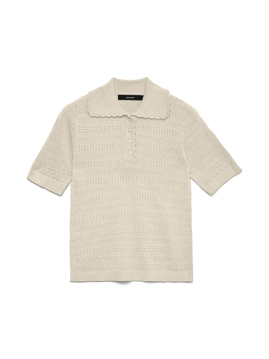 Vmlimone Ss Scallop Poloneck Pull Boo (Birch)