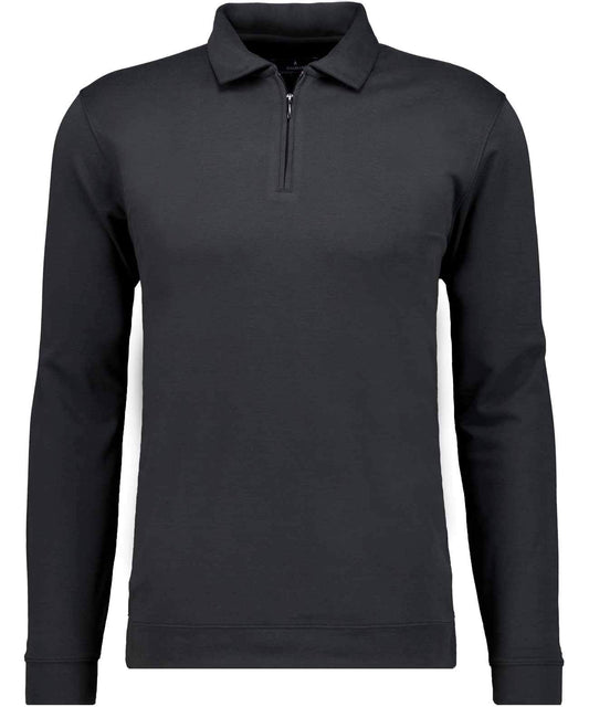 Softknit-Polo mit Zip, Velvet Touch (Schwarz)