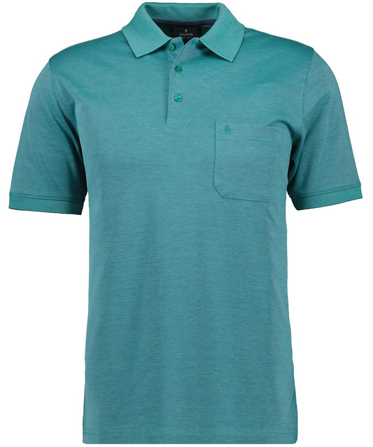 Softknit-Polo mit Brusttasche, kurzarm (Smaragd)