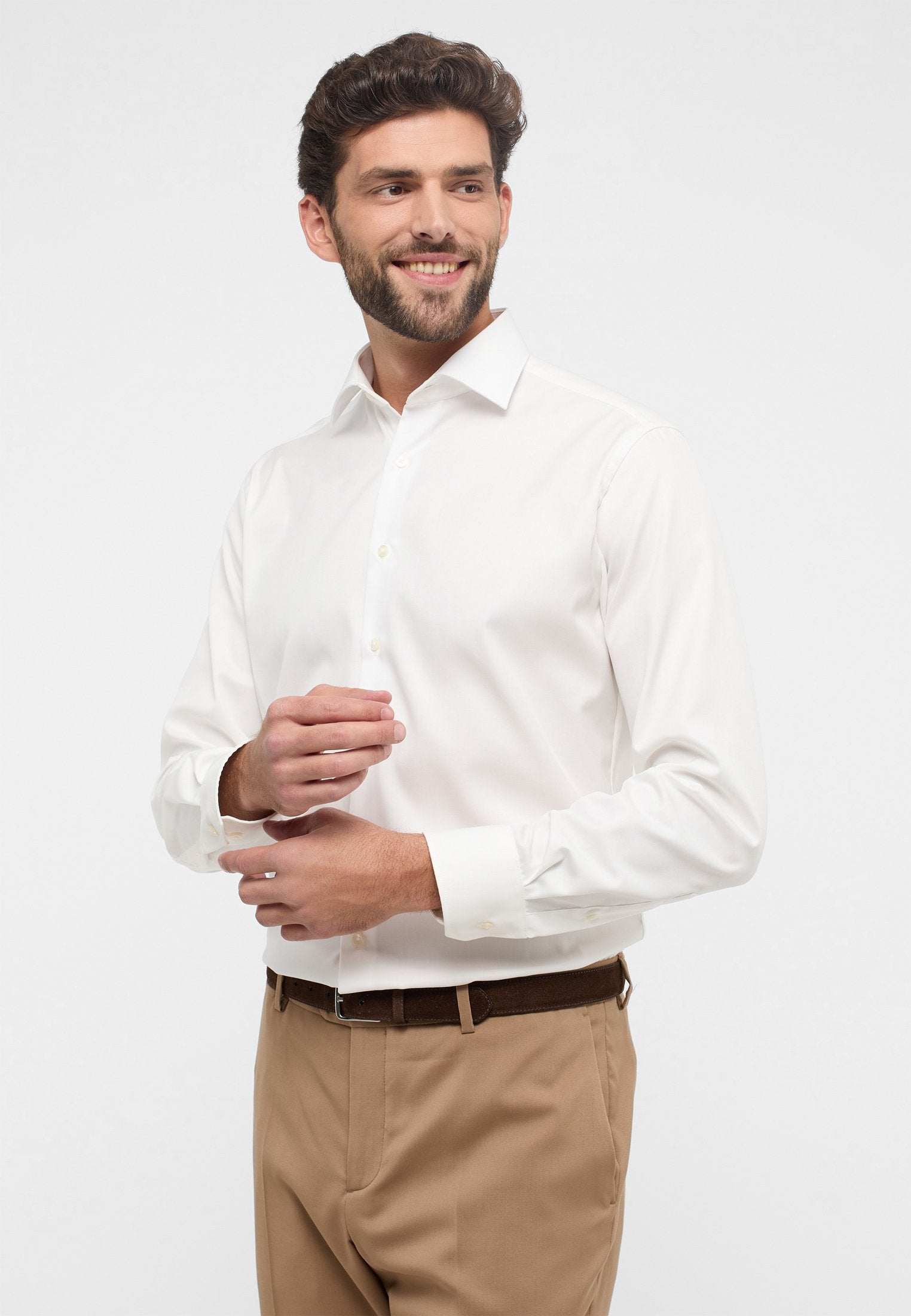 Eterna Langarm Hemd Modern Fit Cover Shirt Twill (Champagner)