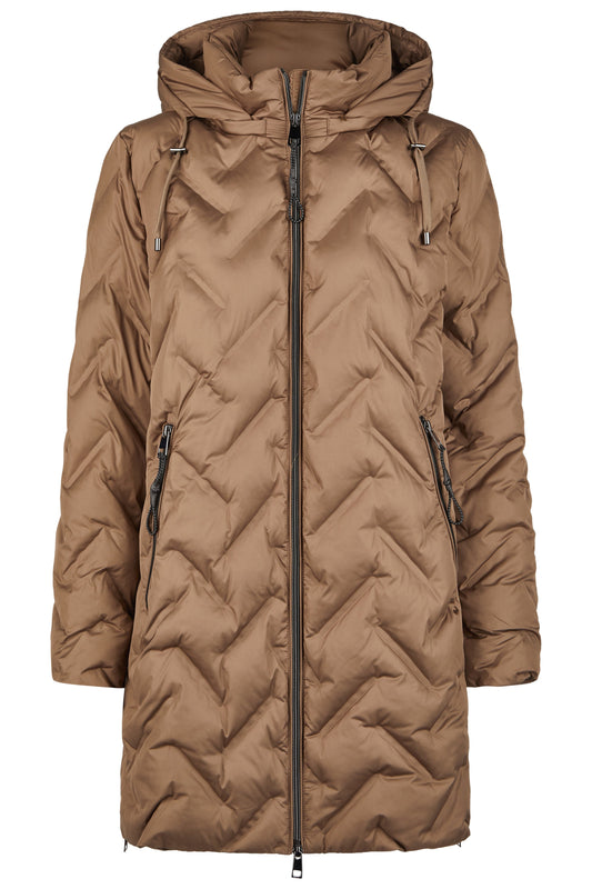 Kurzmantel Polar Pearls mit Kapuze (Nougat)