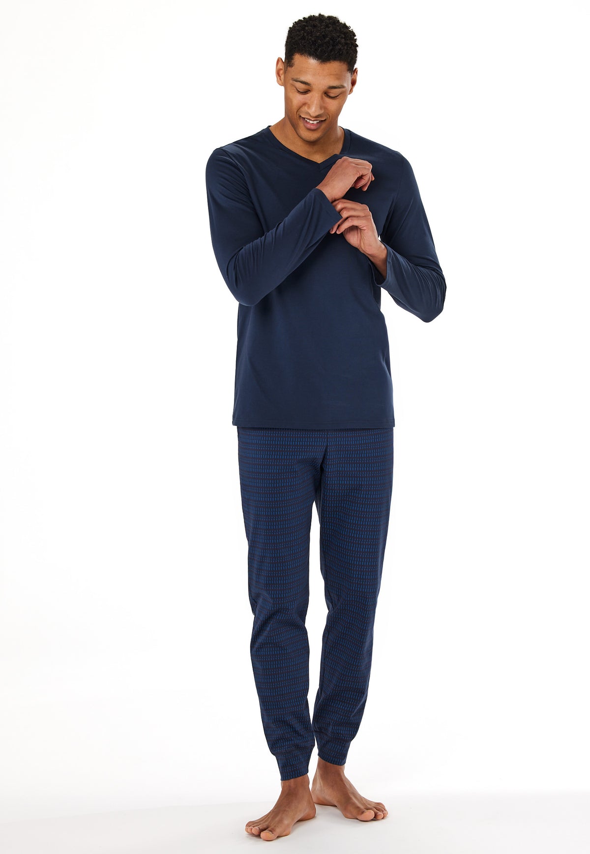 Schlafanzug lang (Deep Sea Blue)