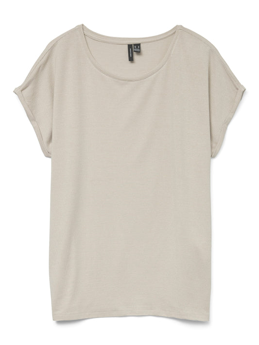 Vmlava Glitter Ss Top Stripe Ga Jrs Noos (Oatmeal/go)